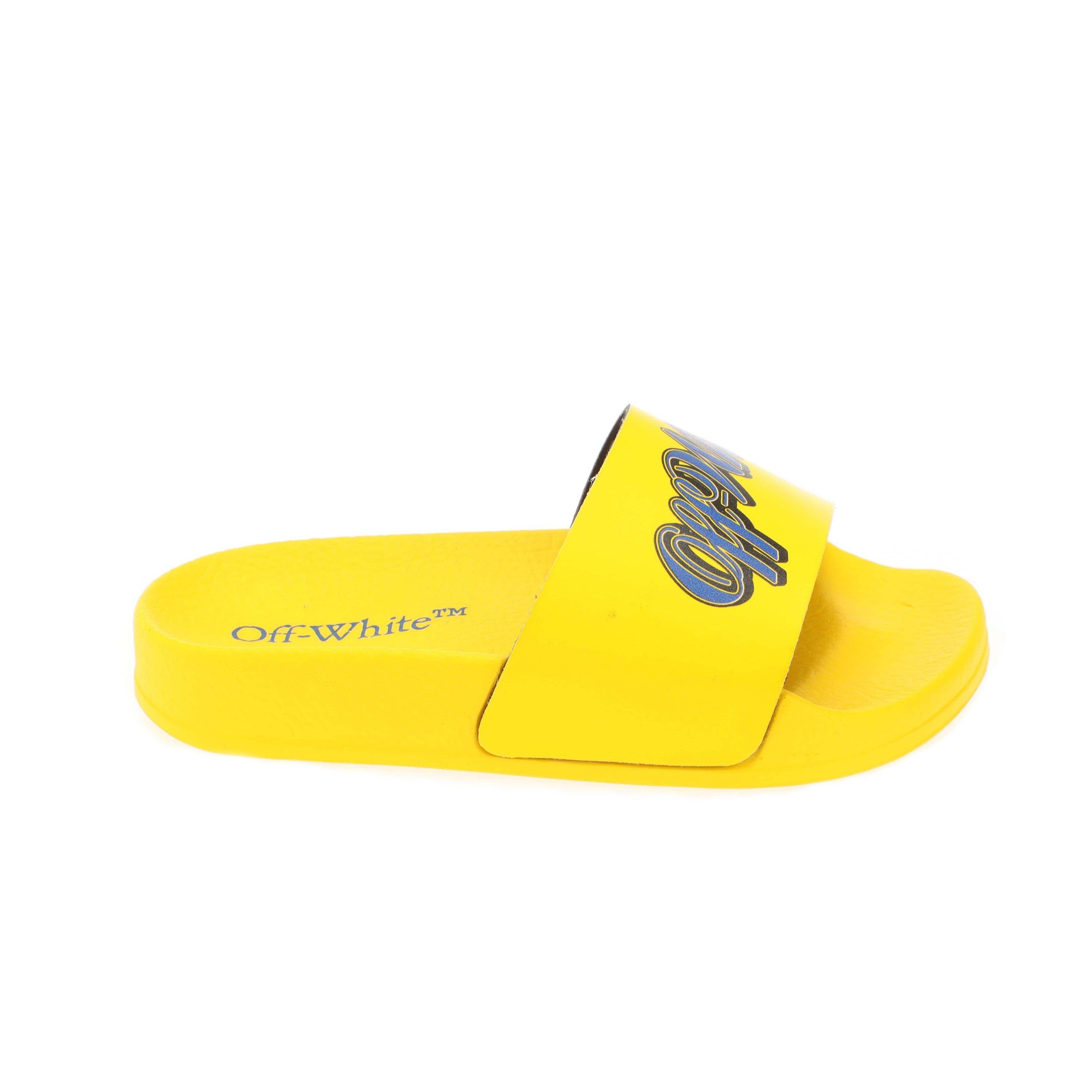 Yellow Blue - Off White - Pool Sliders - 2