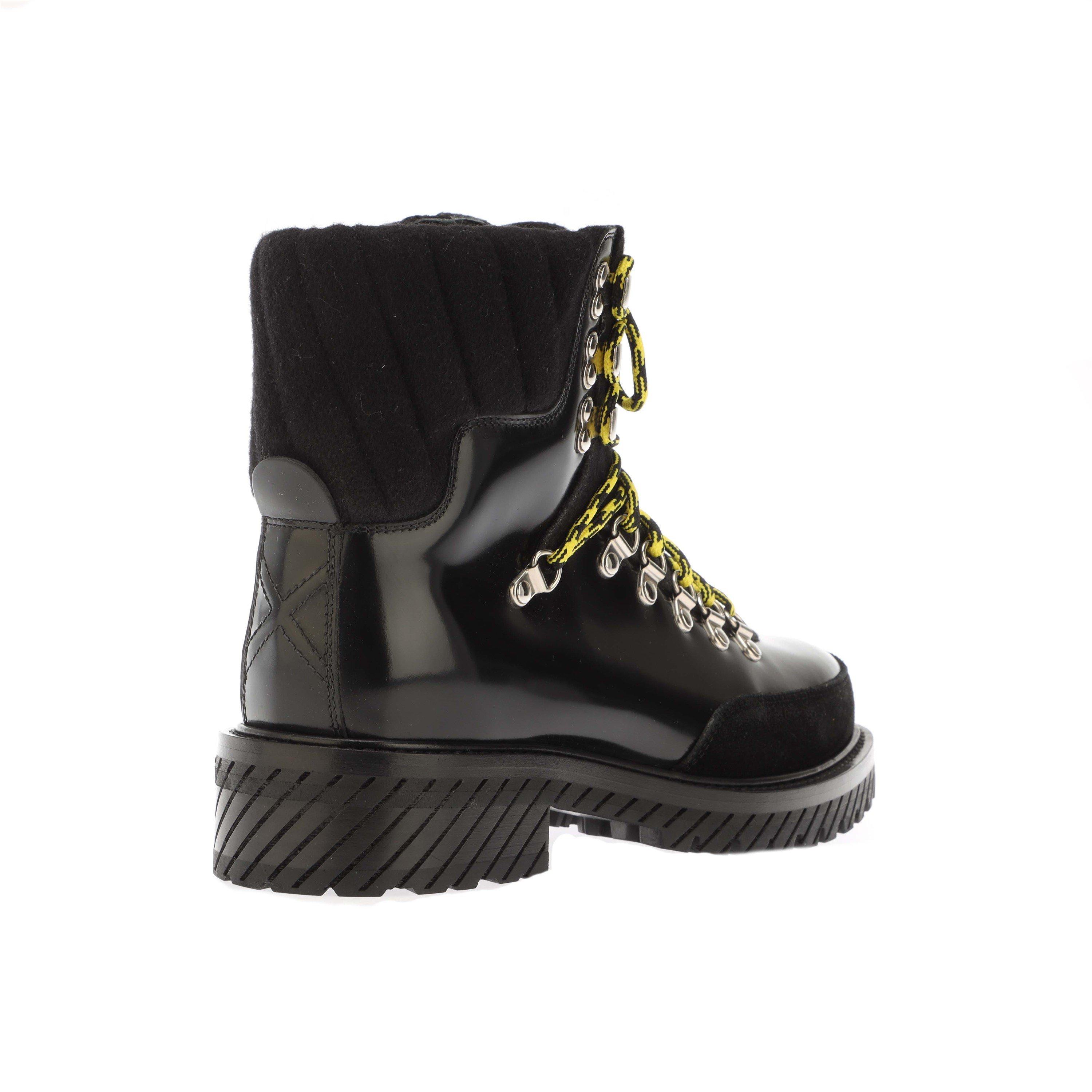 Black - Off White - Gstaad Lace Up Boots - 3