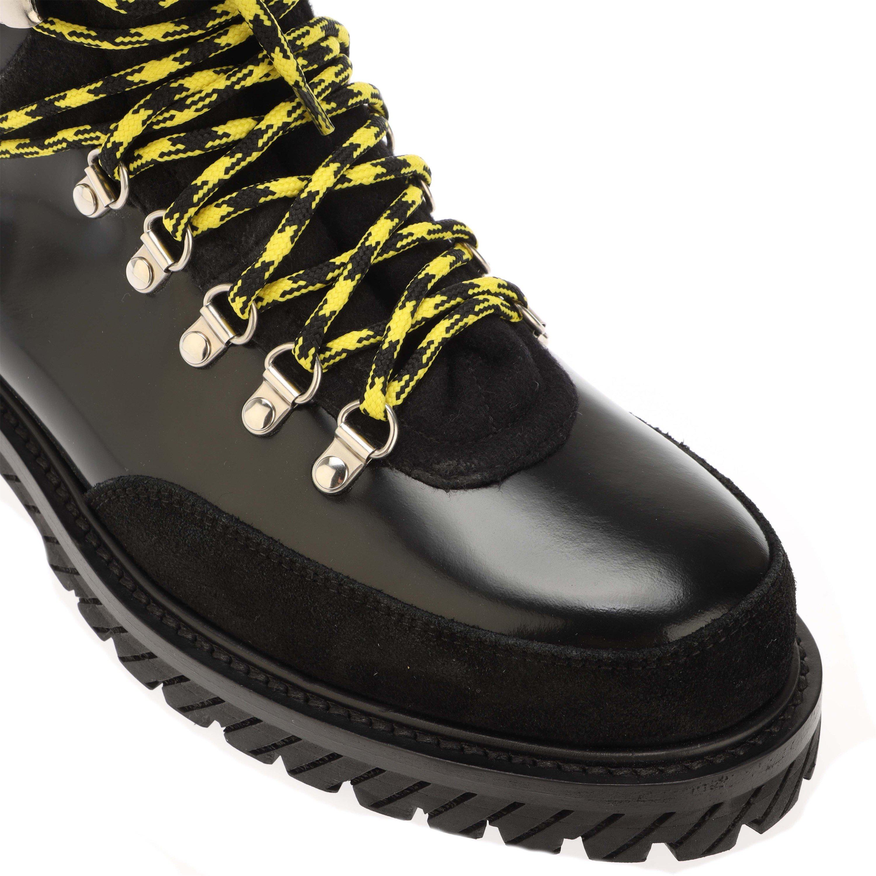 Black - Off White - Gstaad Lace Up Boots - 5