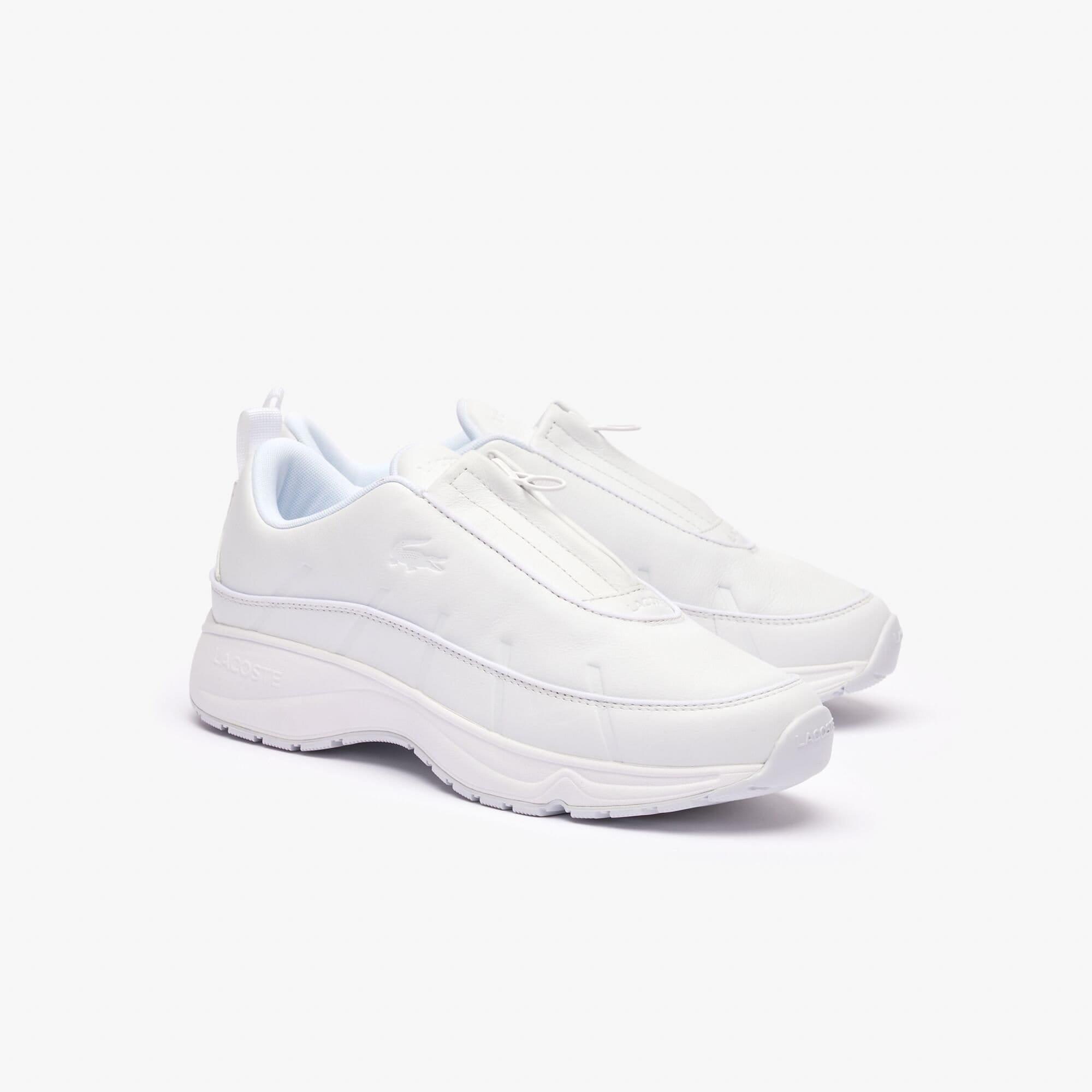 White - Lacoste - Audyssor Zip OG Leather Trainers - 2