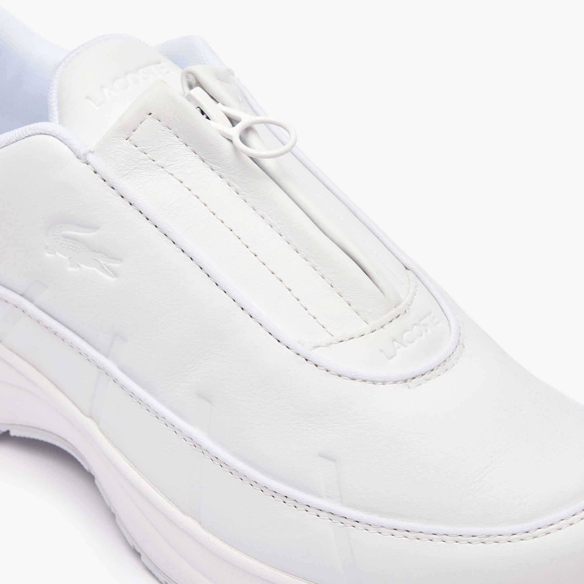 White - Lacoste - Audyssor Zip OG Leather Trainers - 6