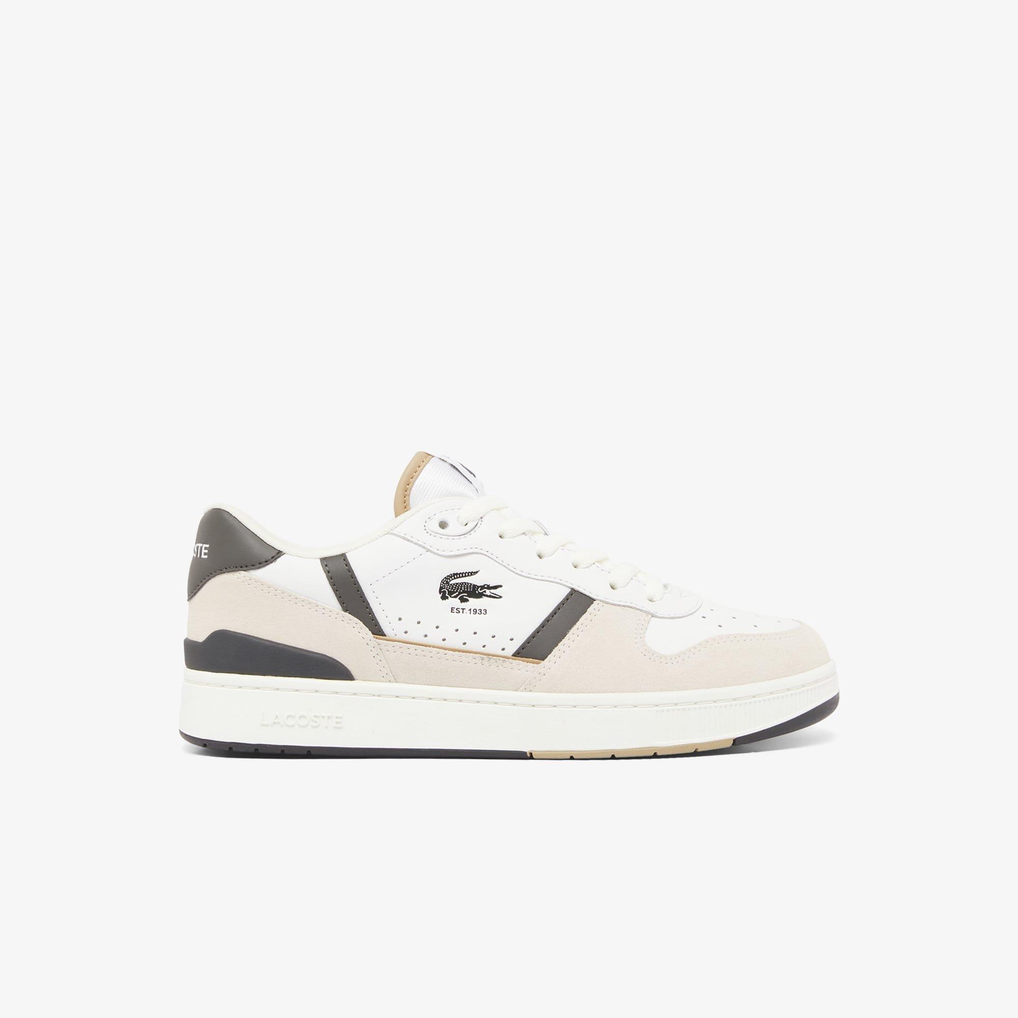 White Green - Lacoste - T-Clip Set Leather Court Trainers - 1