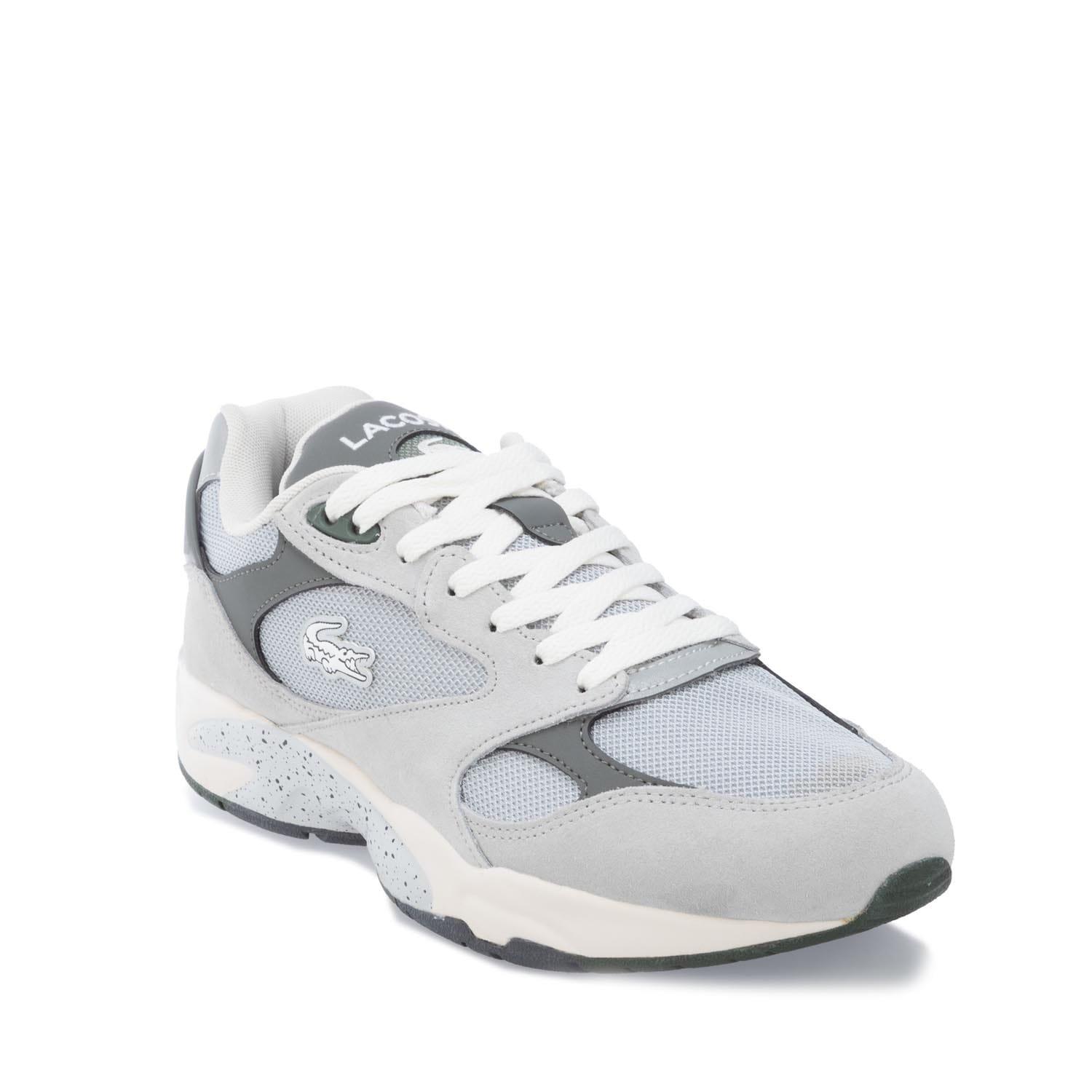 Grey - Lacoste - Storm 96 Vintage Leather Trainers - 2