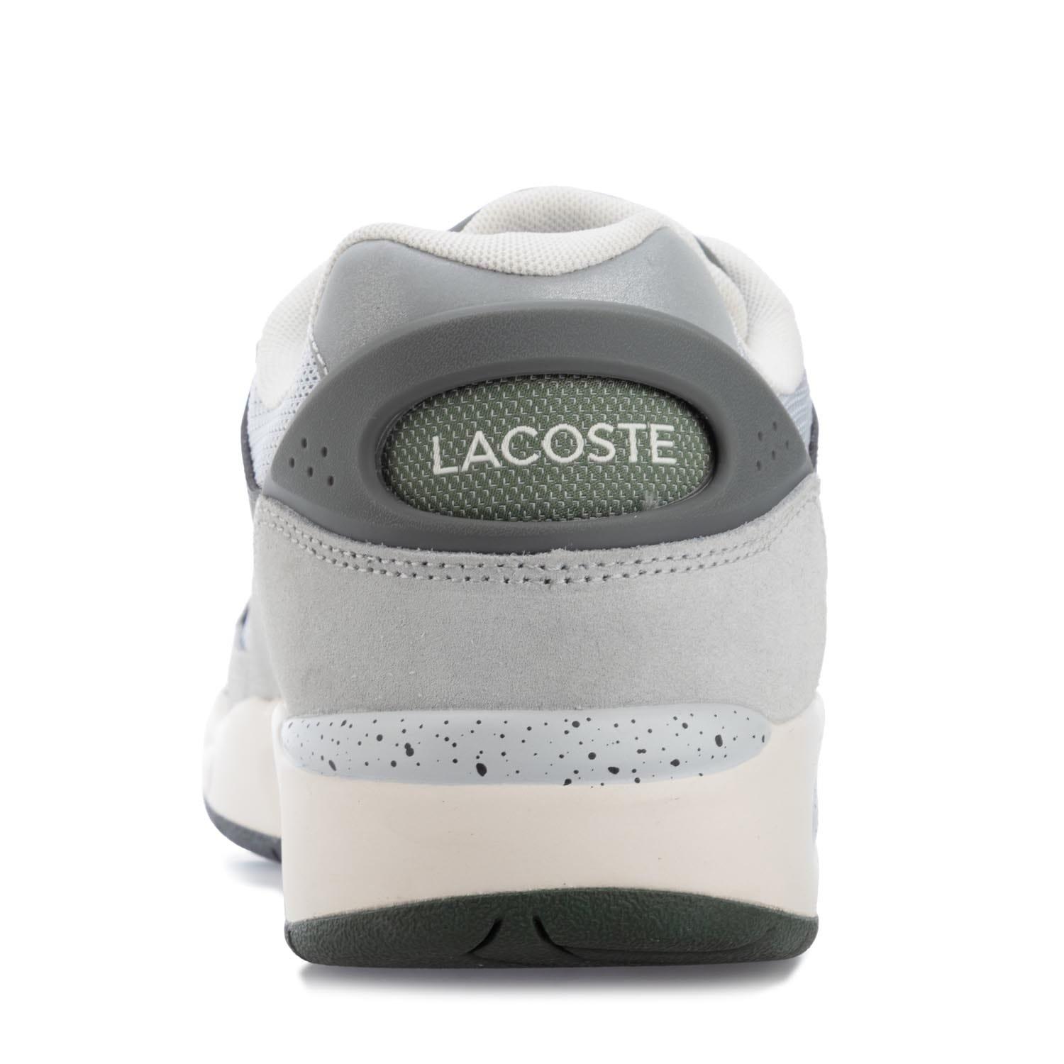 Grey - Lacoste - Storm 96 Vintage Leather Trainers - 7