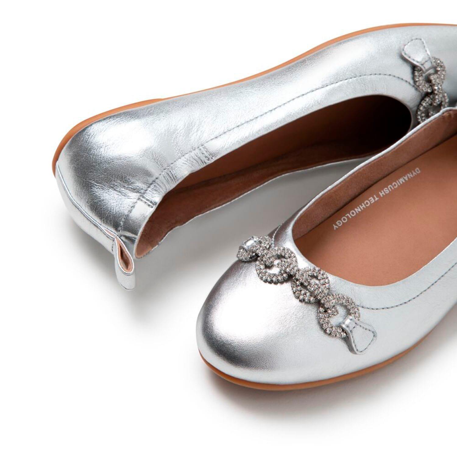 Silver - Fitflop - Allegro Sparkle Ballerina Pumps - 3