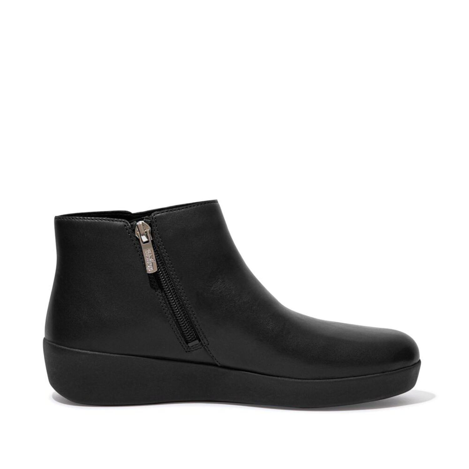 Black - Fitflop - Sumi Leather Ankle Boots - 1