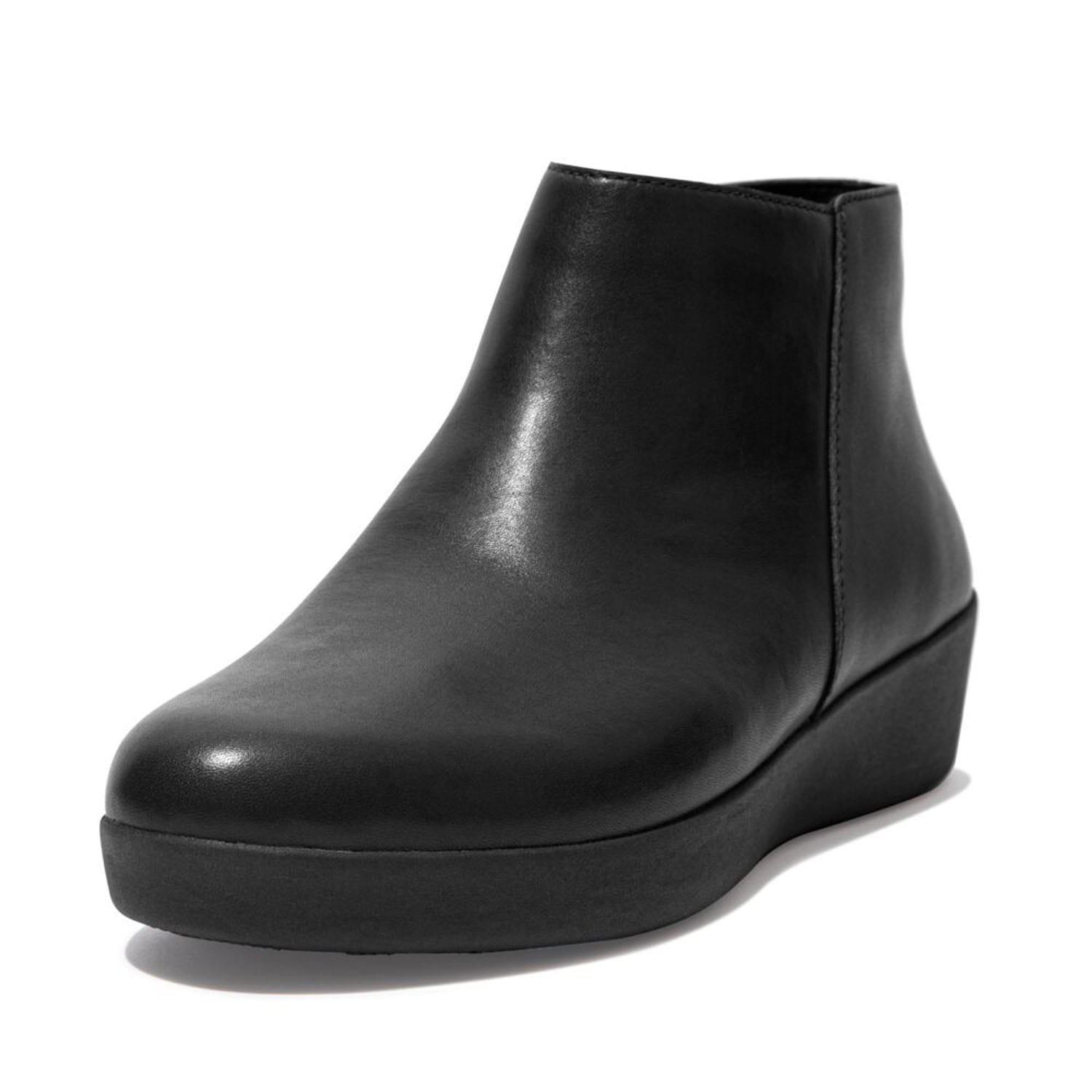 Black - Fitflop - Sumi Leather Ankle Boots - 3