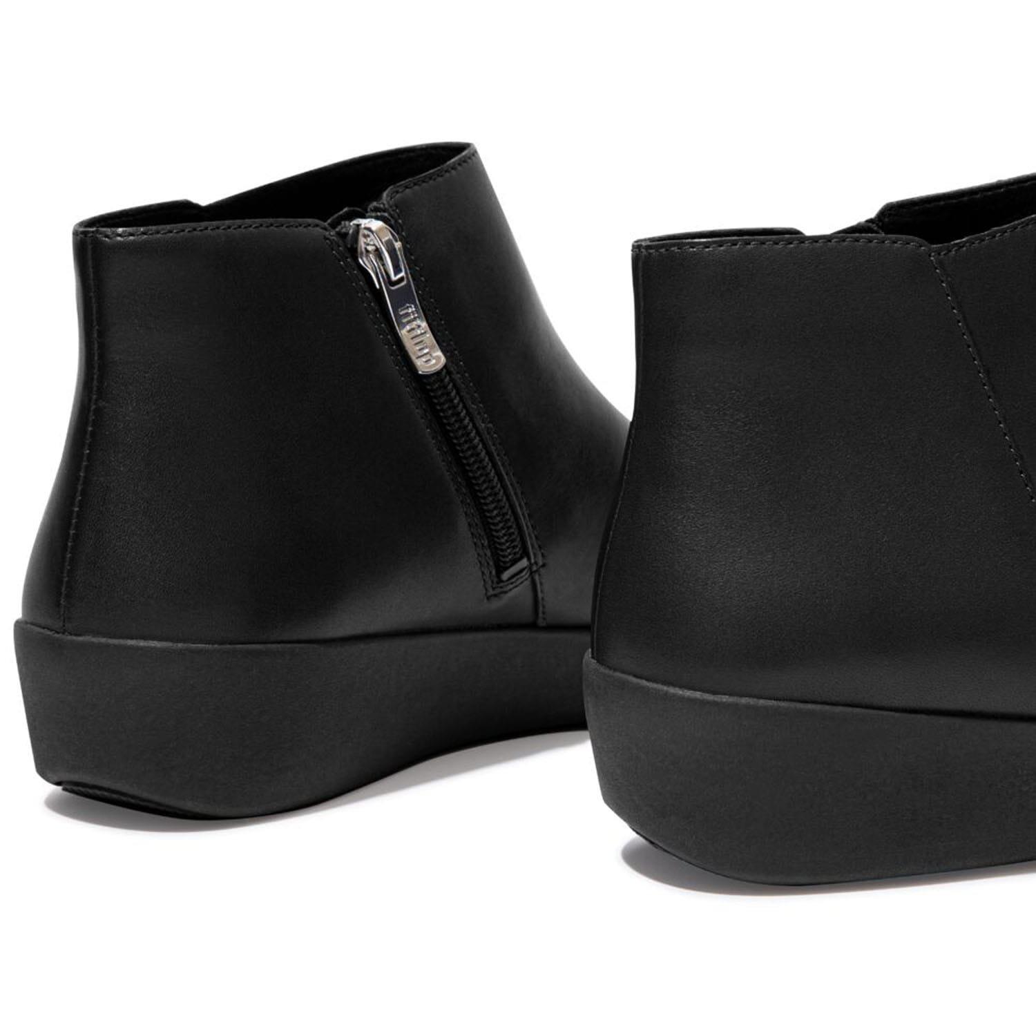 Black - Fitflop - Sumi Leather Ankle Boots - 5