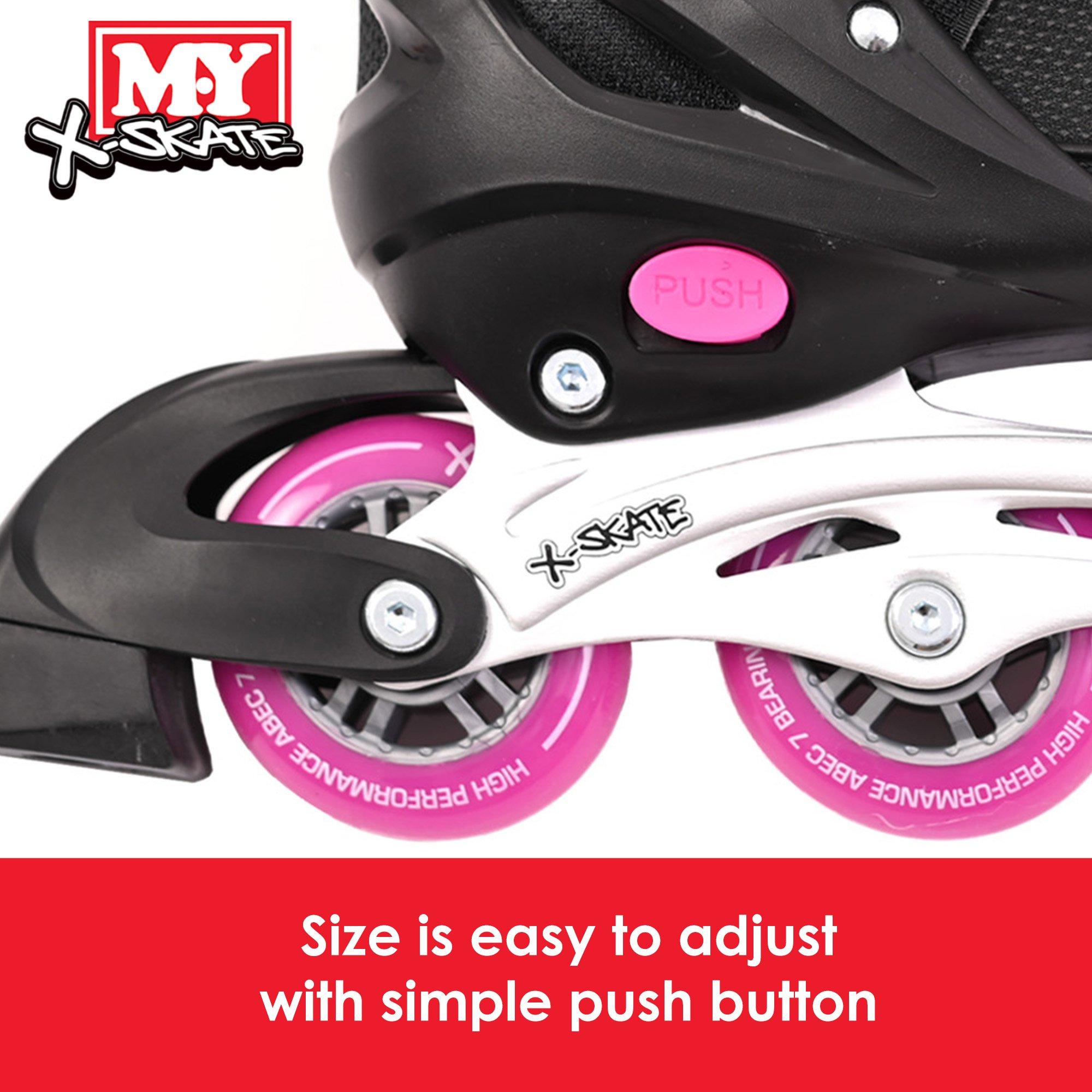 Pink - Planet Direct - M.Y X-Skate Adjustable Inline Roller Skates with B - 2