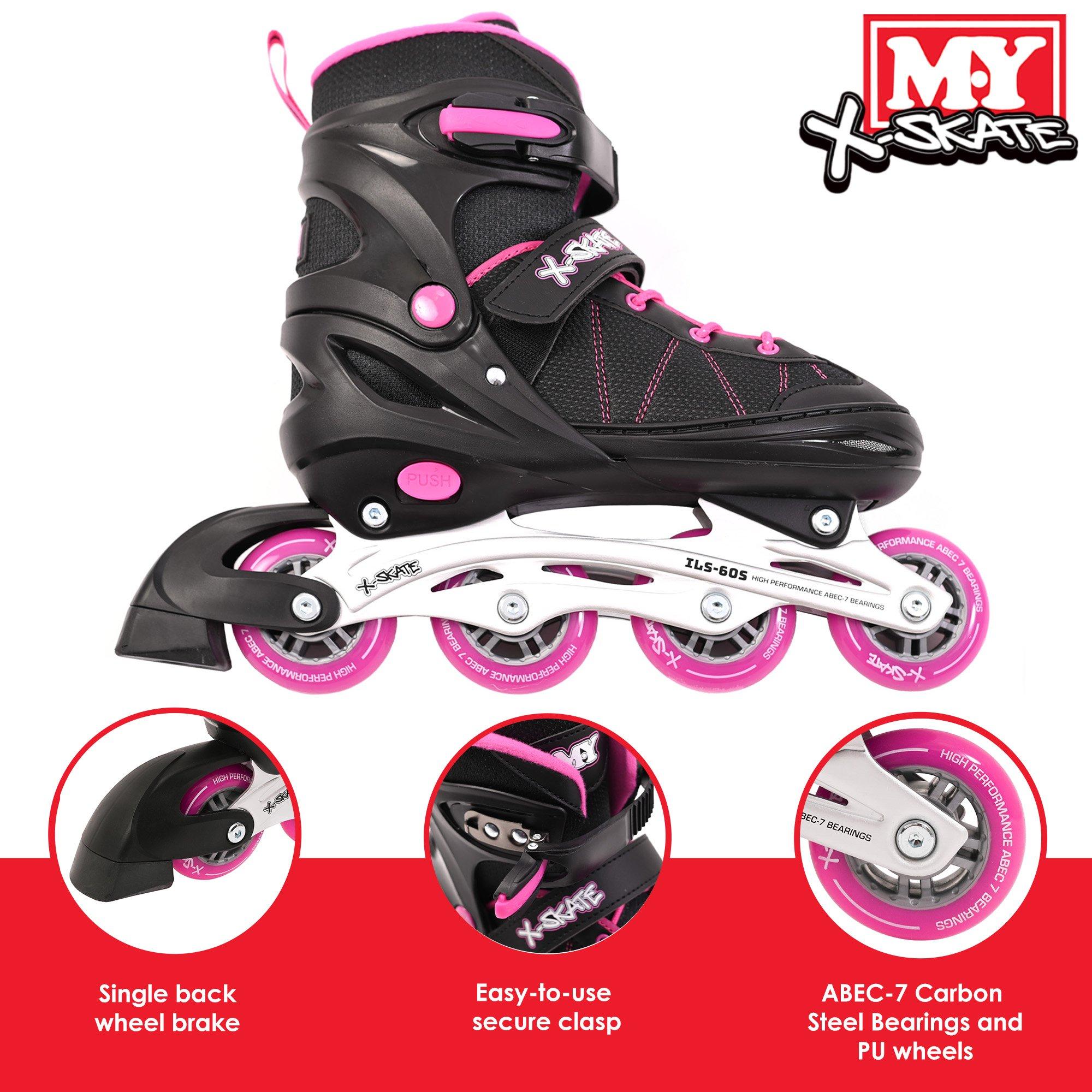 Pink - Planet Direct - M.Y X-Skate Adjustable Inline Roller Skates with B - 4