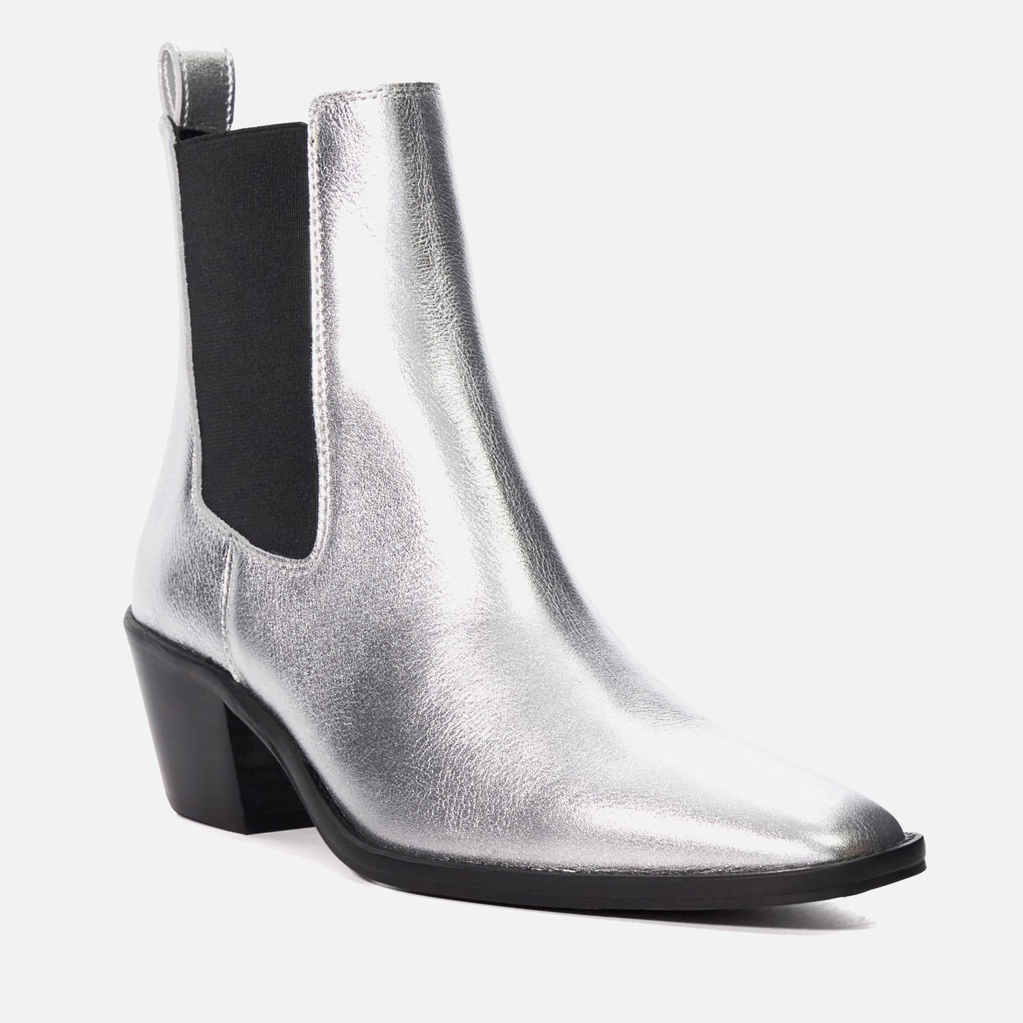 Silver - Dune London - Pexas Leather Western Chelsea Boots - 2