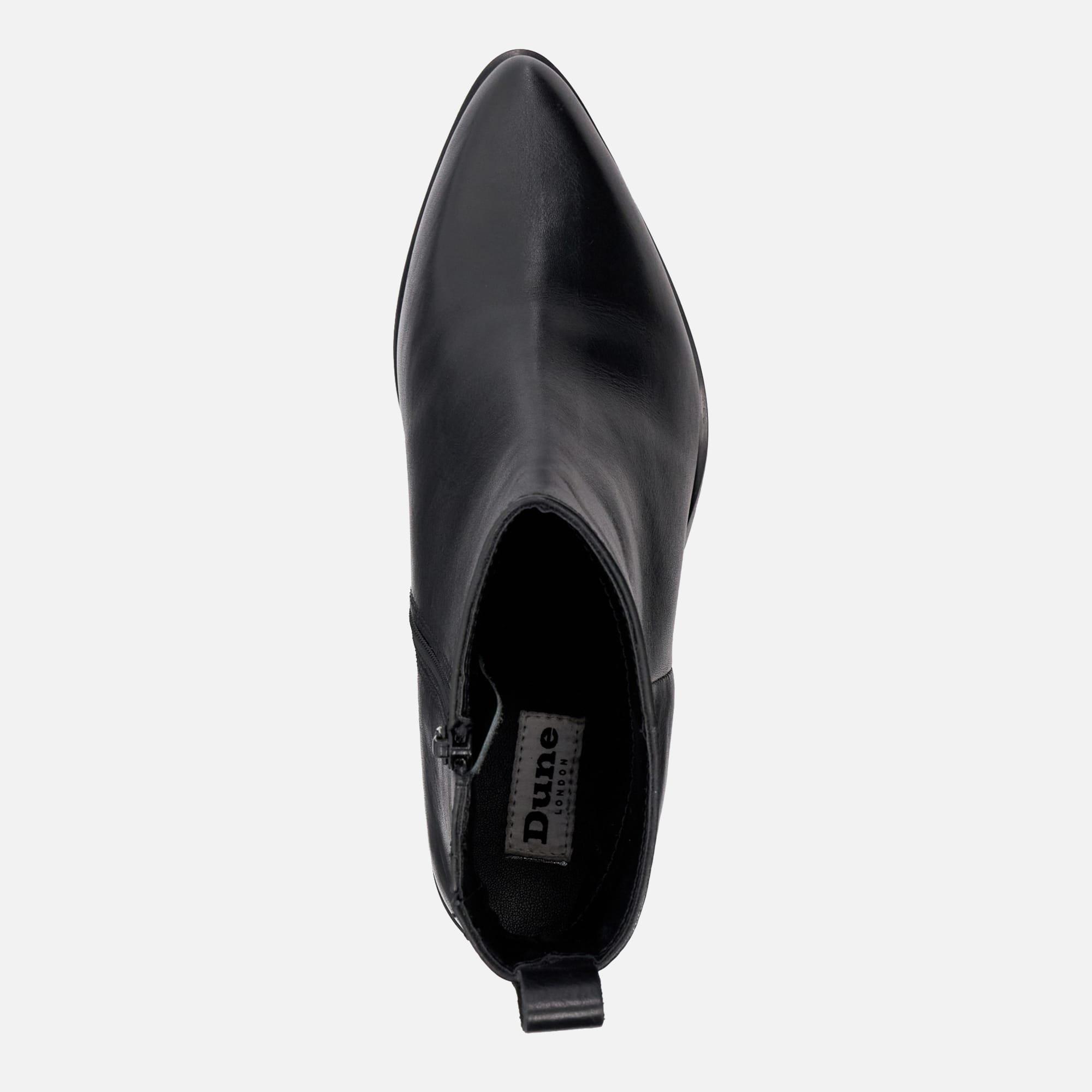 Black - Dune London - Papz Leather Western Ankle Boots - 3