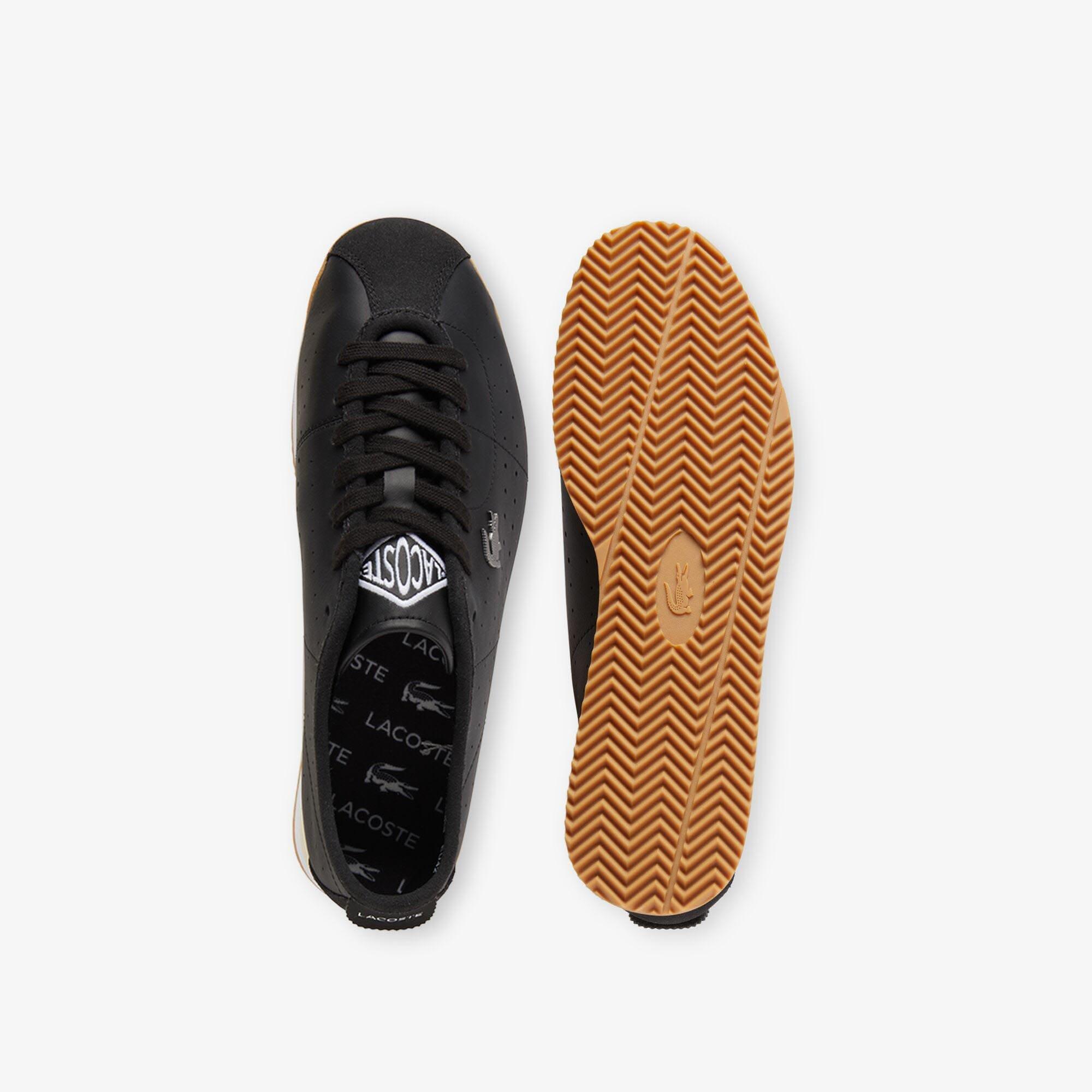 Black - Lacoste - Club-Low Leather Trainers - 4