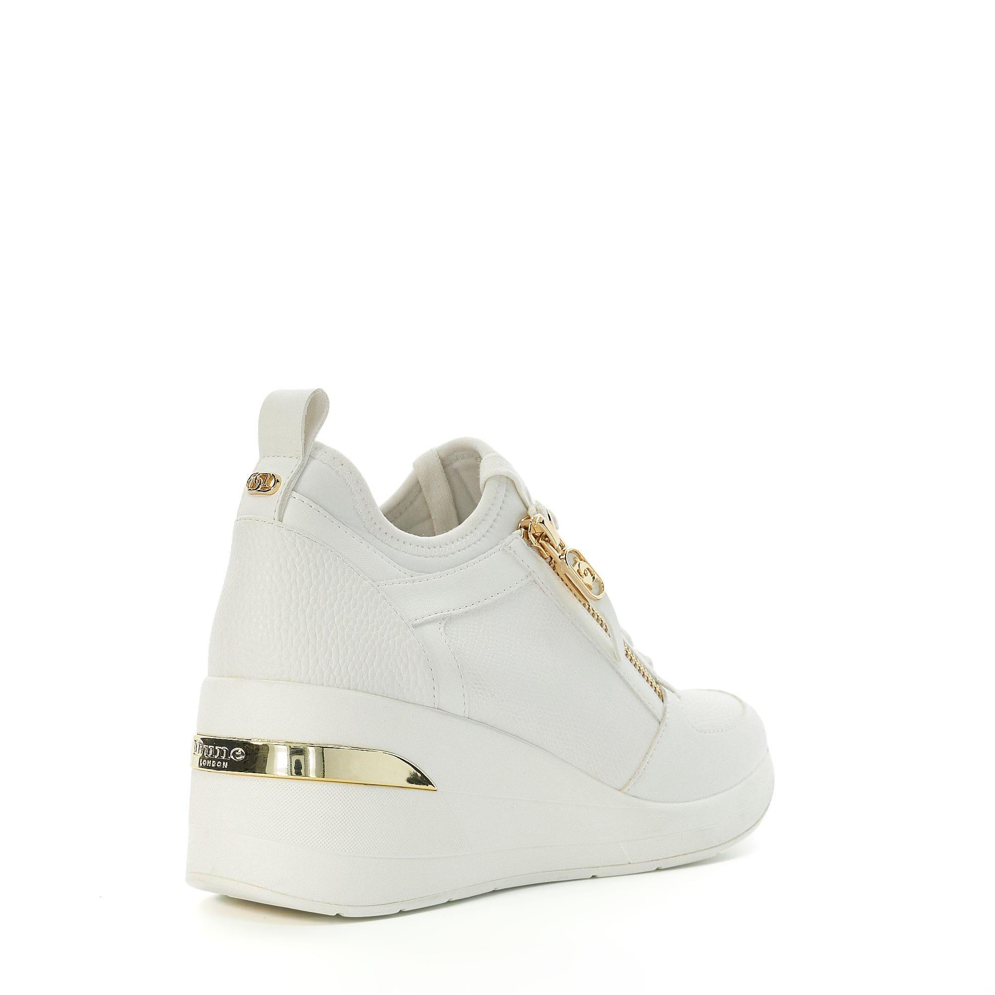 White - Dune London - Eilin Wedge Lace Up Trainers - 3
