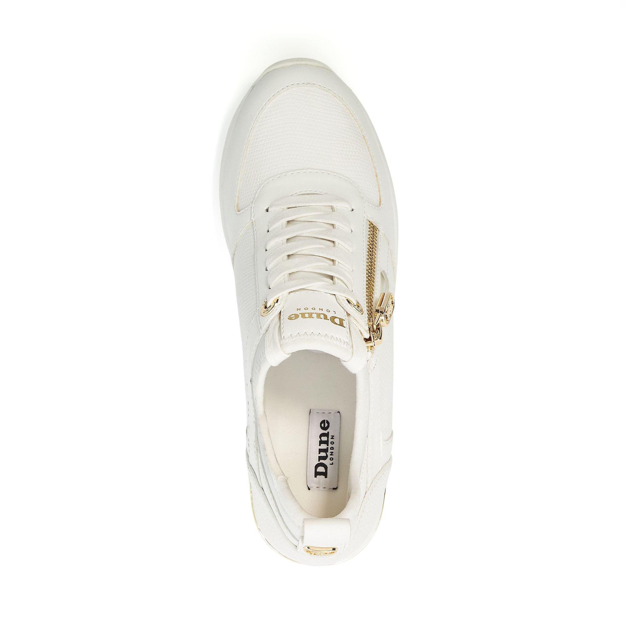 White - Dune London - Eilin Wedge Lace Up Trainers - 4