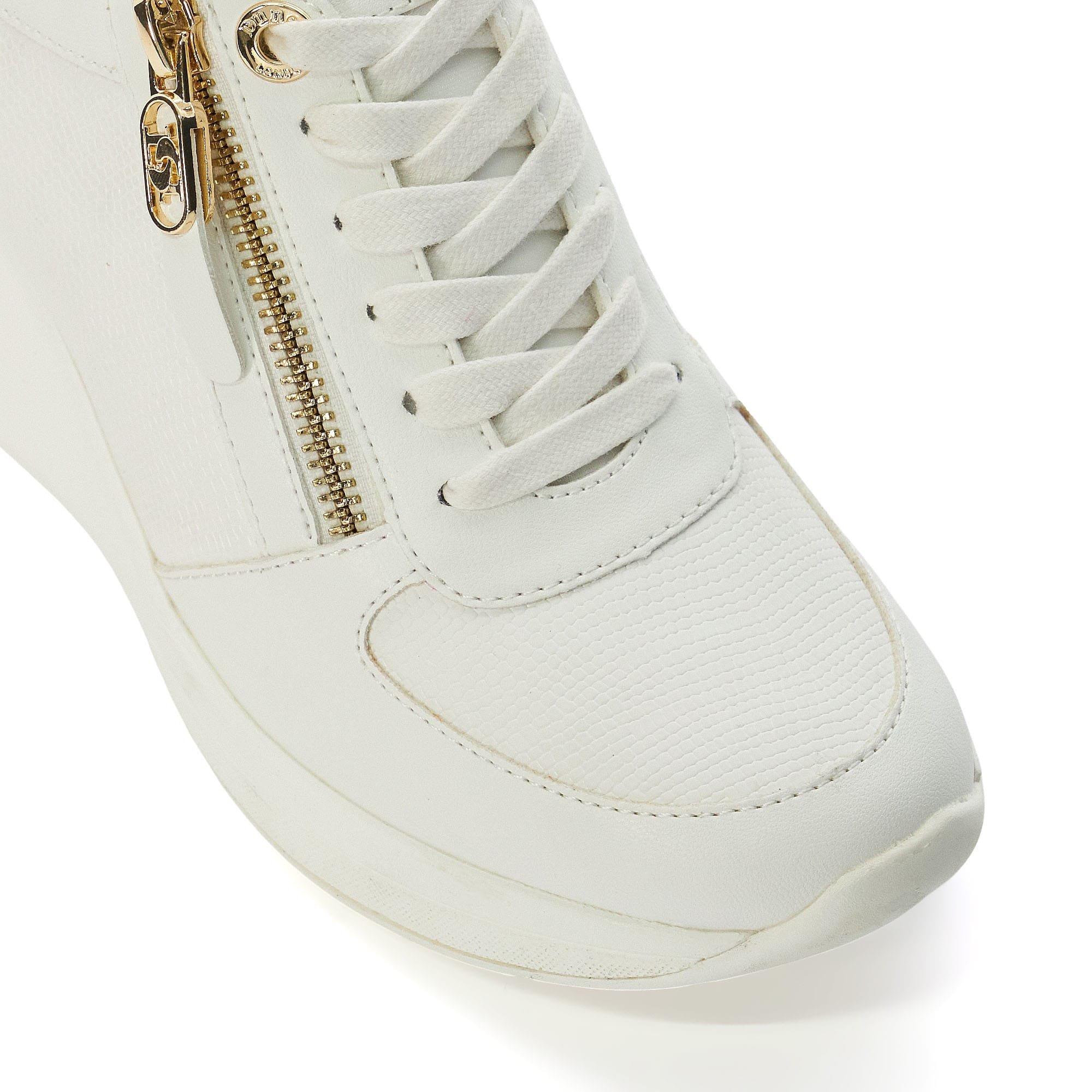 White - Dune London - Eilin Wedge Lace Up Trainers - 5