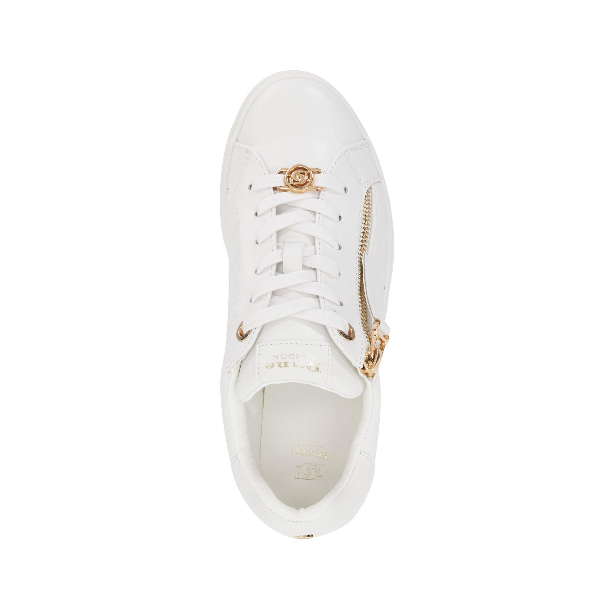 White - Dune London - Eisel Quilted Flatform Lace Up Trainers - 4