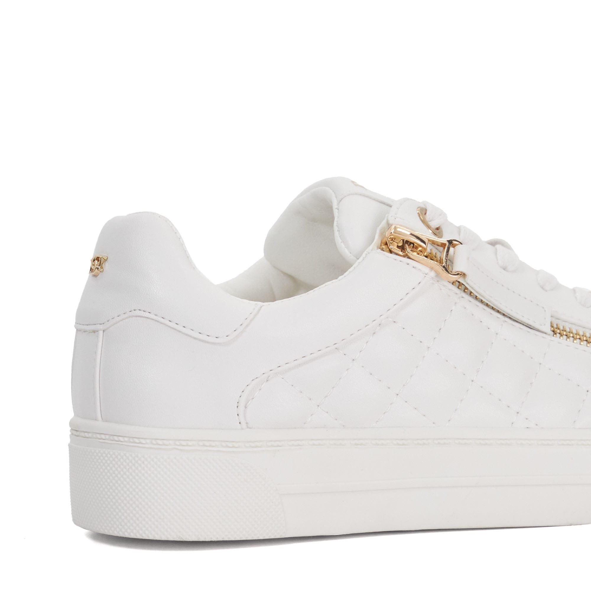 White - Dune London - Eisel Quilted Flatform Lace Up Trainers - 5
