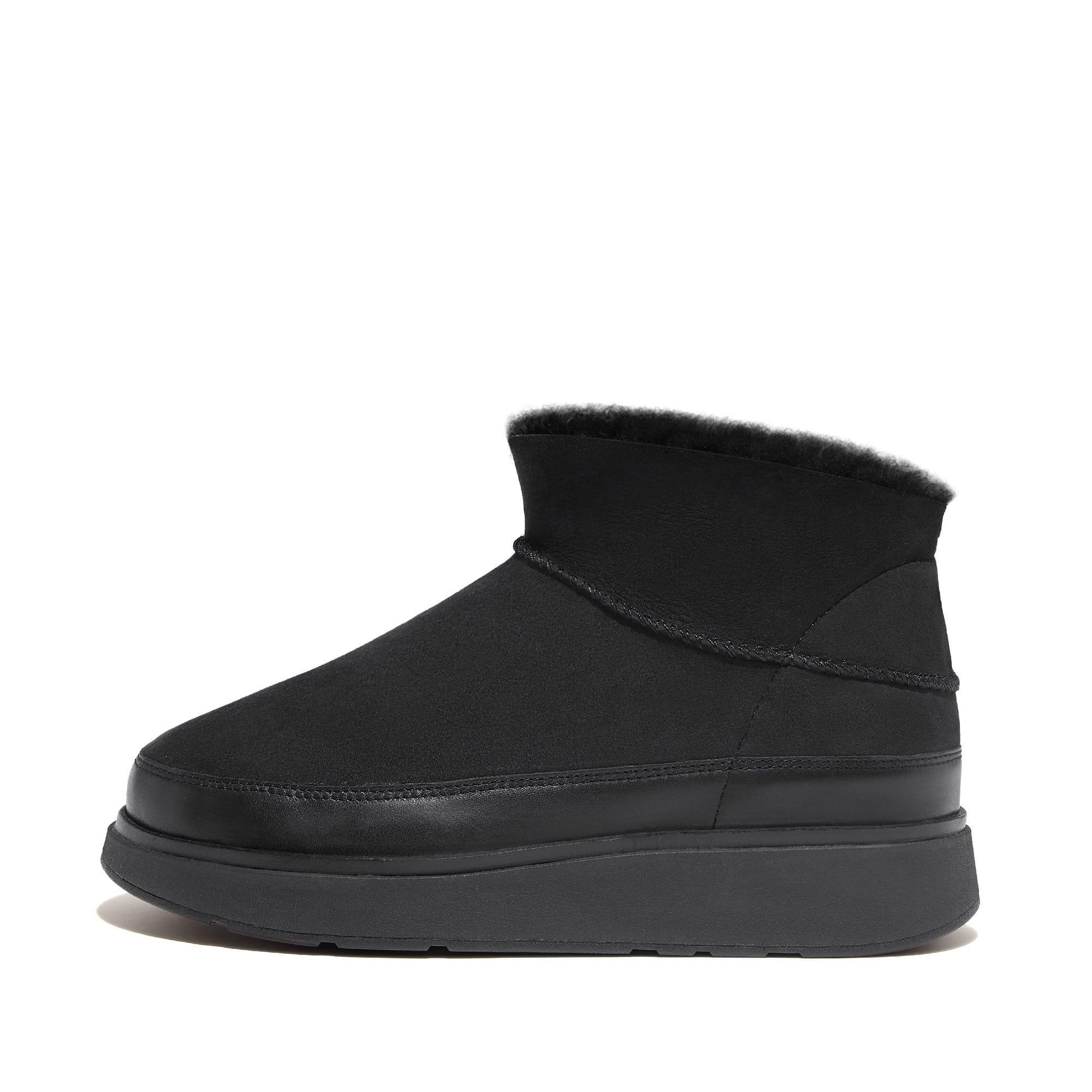 Black - FitFlop - Gen-FF Ultra Mini Double Faced Shearling Boots - 1