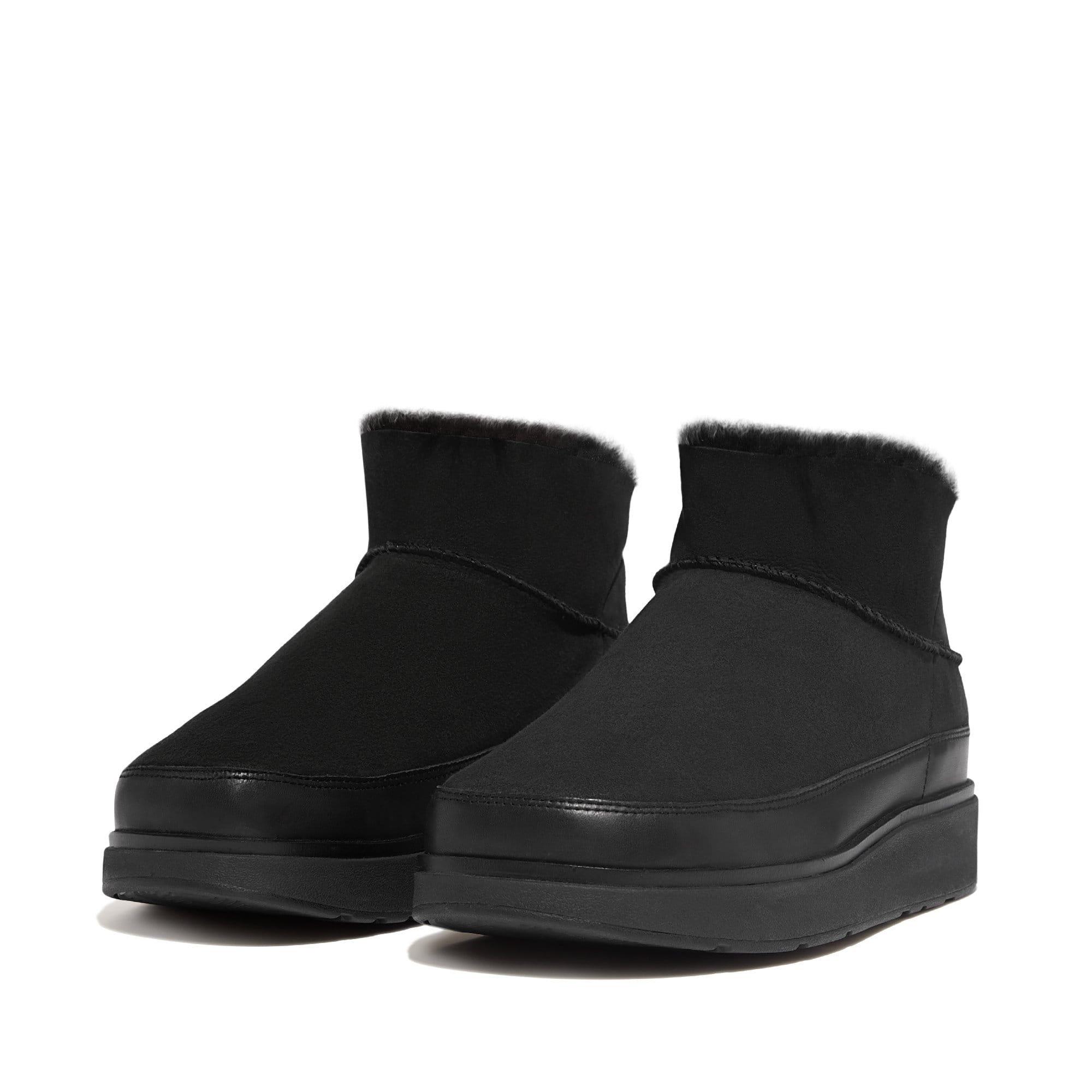 Zwart - FitFlop - Gen-FF Ultra Mini Double Faced Shearling Boots - 2