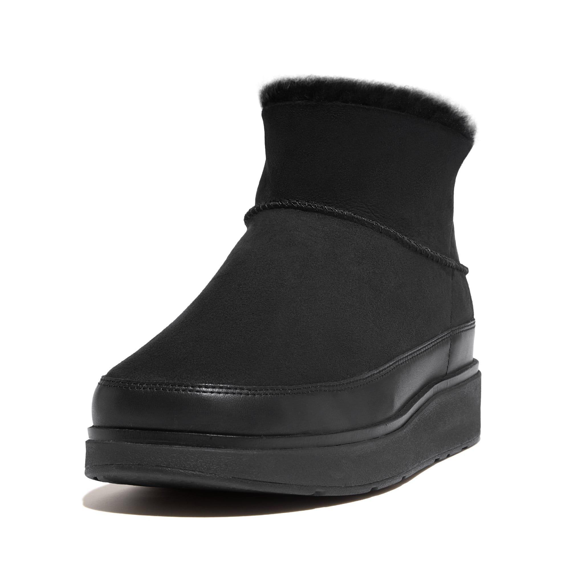 Zwart - FitFlop - Gen-FF Ultra Mini Double Faced Shearling Boots - 3