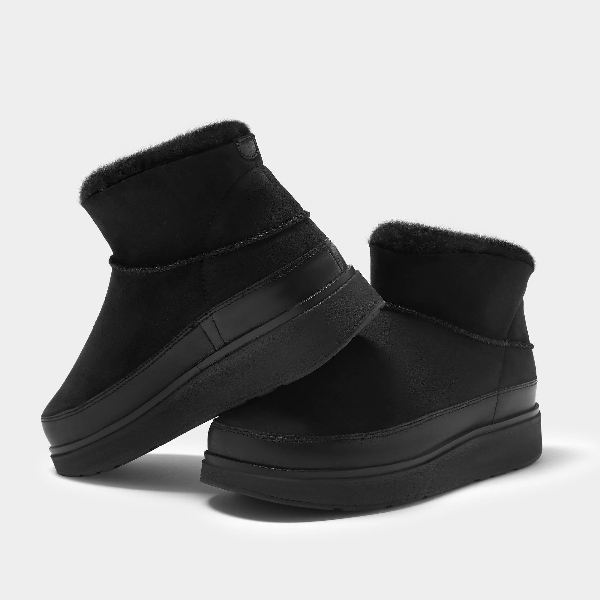Zwart - FitFlop - Gen-FF Ultra Mini Double Faced Shearling Boots - 4