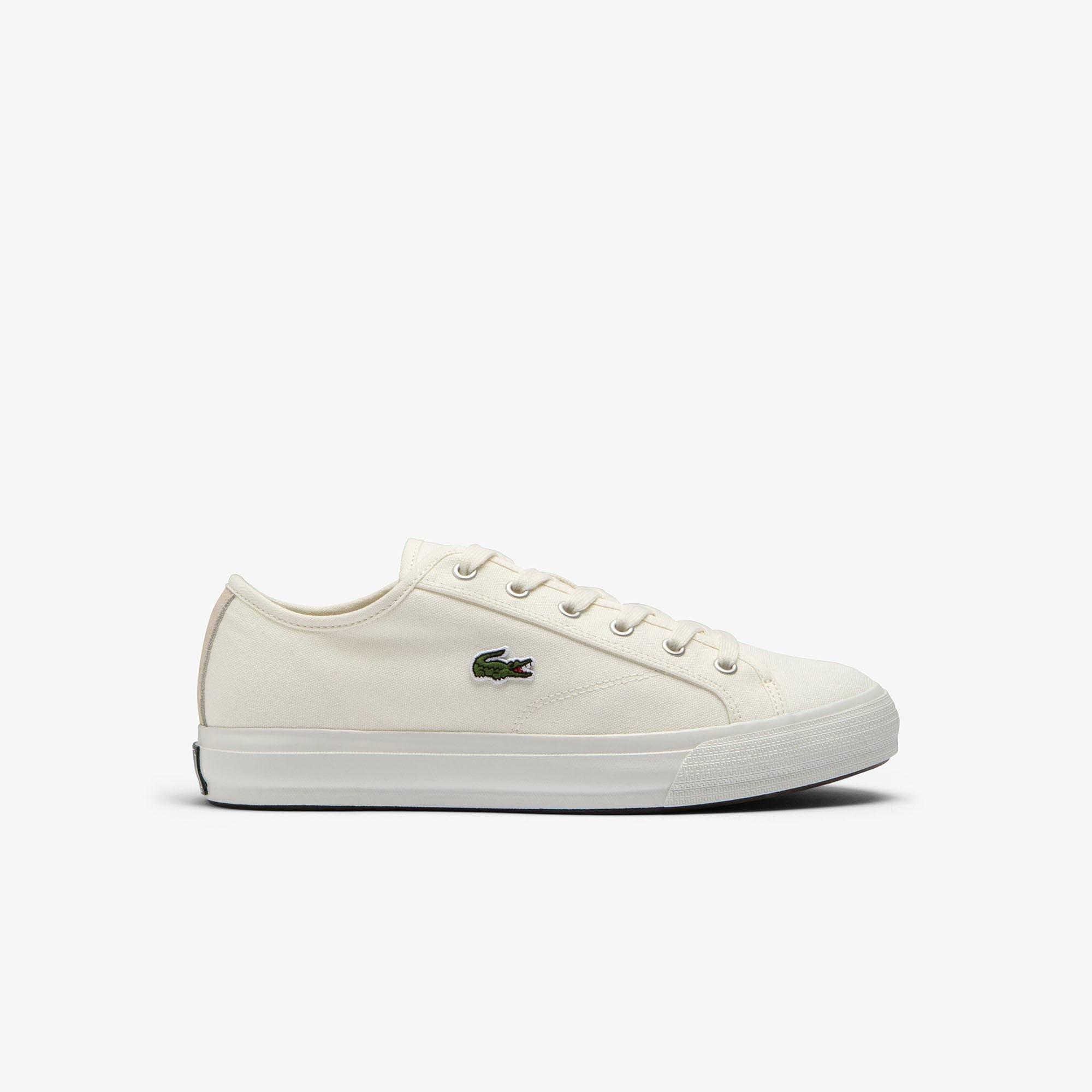 Beige - Lacoste - Backcourt Canvas Low Trainers - 1