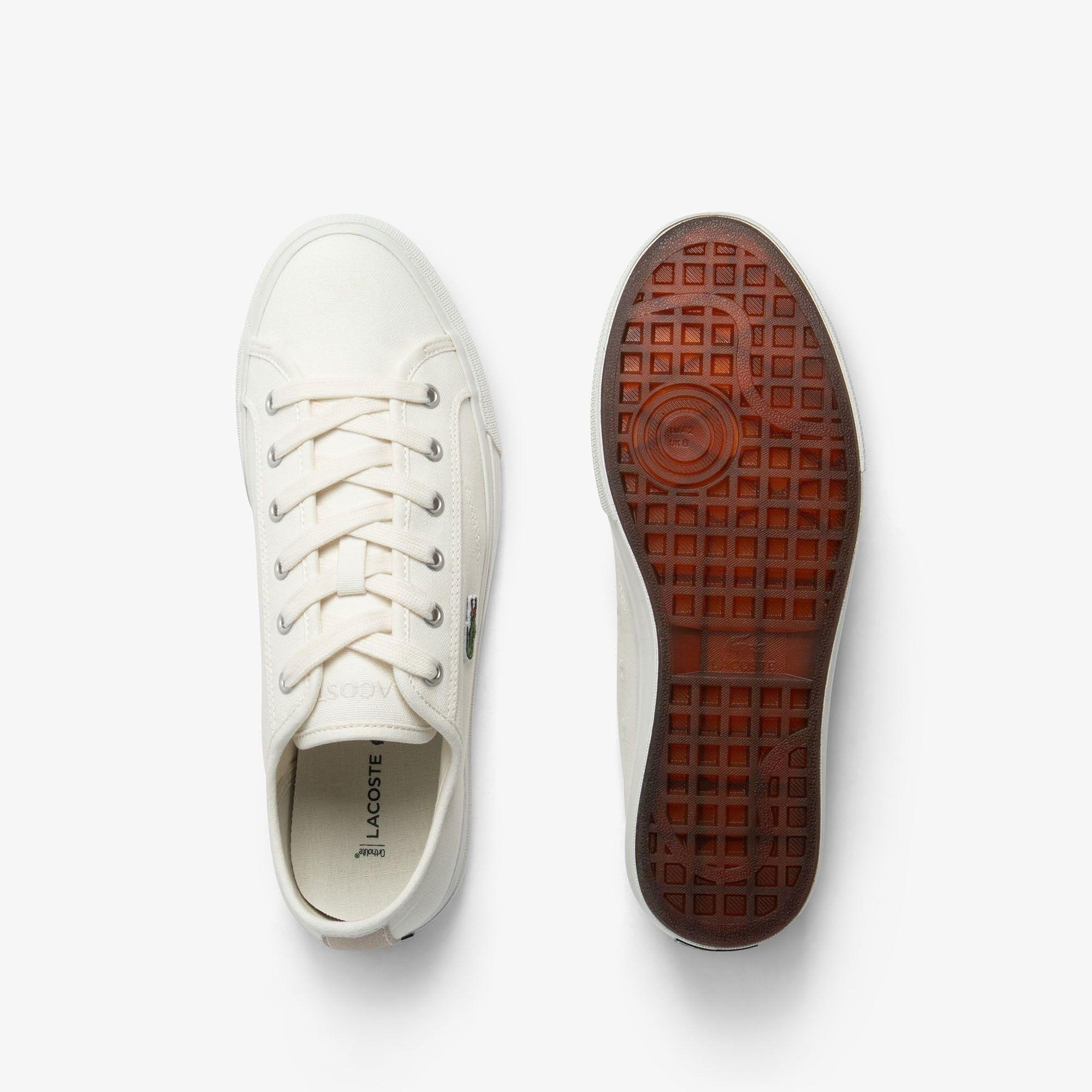 Beige - Lacoste - Backcourt Canvas Low Trainers - 4