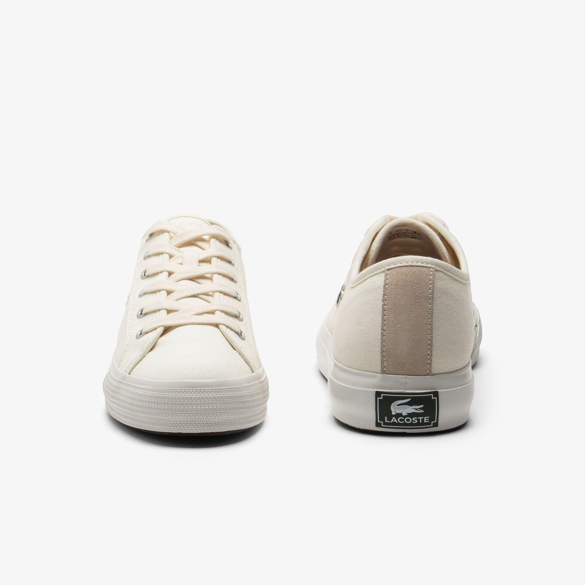 Beige - Lacoste - Backcourt Canvas Low Trainers - 5