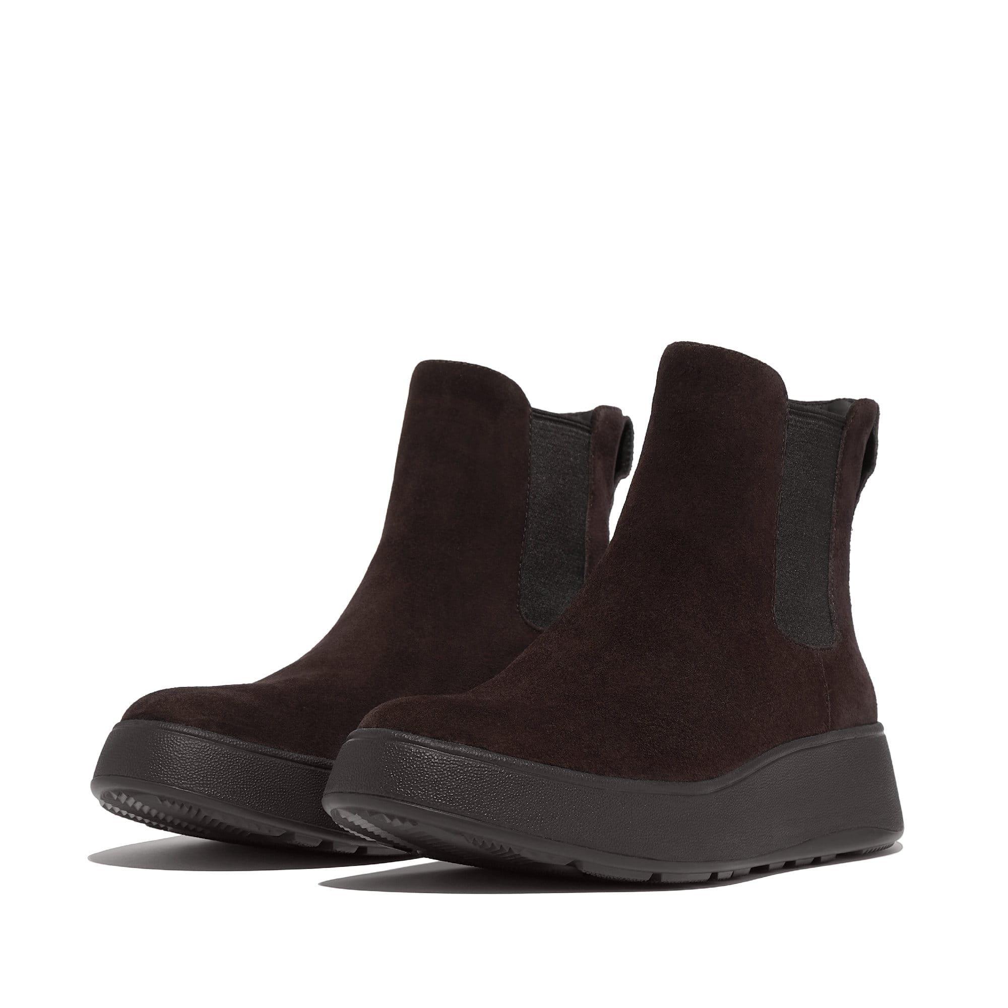 Brown - Fitflop - F-Mode Suede Flatform Chelsea Boots - 4