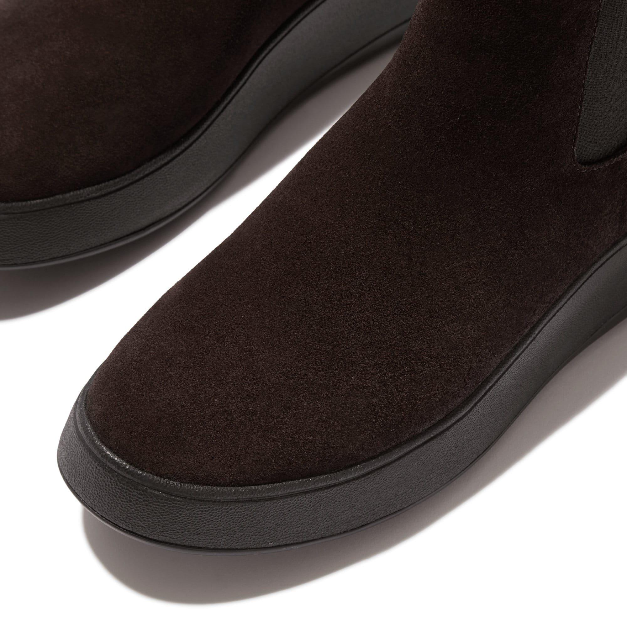 Brown - Fitflop - F-Mode Suede Flatform Chelsea Boots - 6