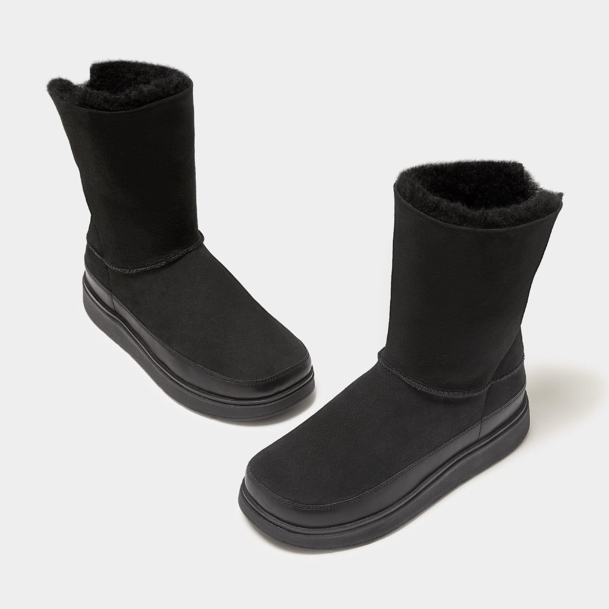 Black - Fitflop - Gen-ff Short Duble Faced Shearling Boots - 5