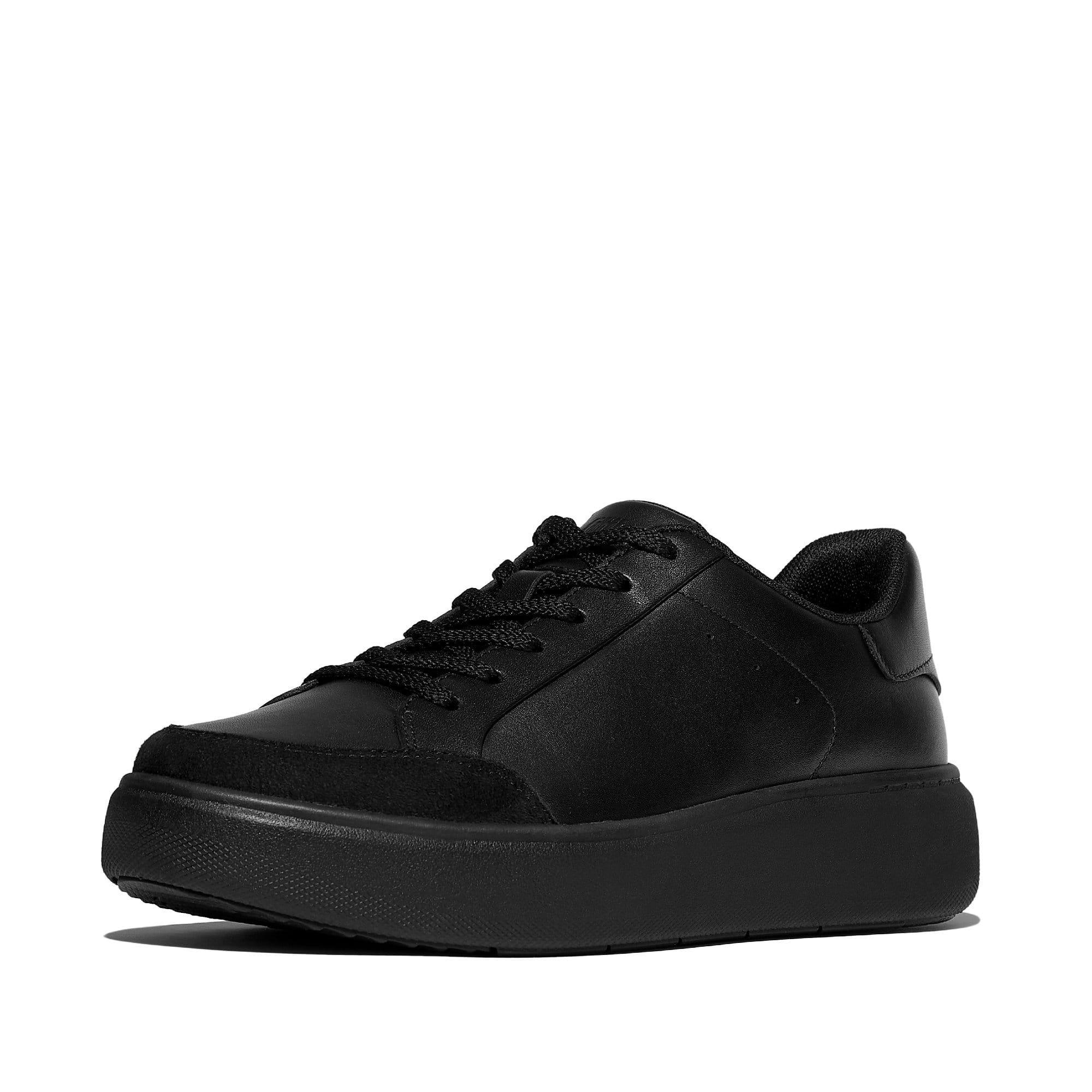 Black - Fitflop - RTG Leather/Suede Trainers - 2