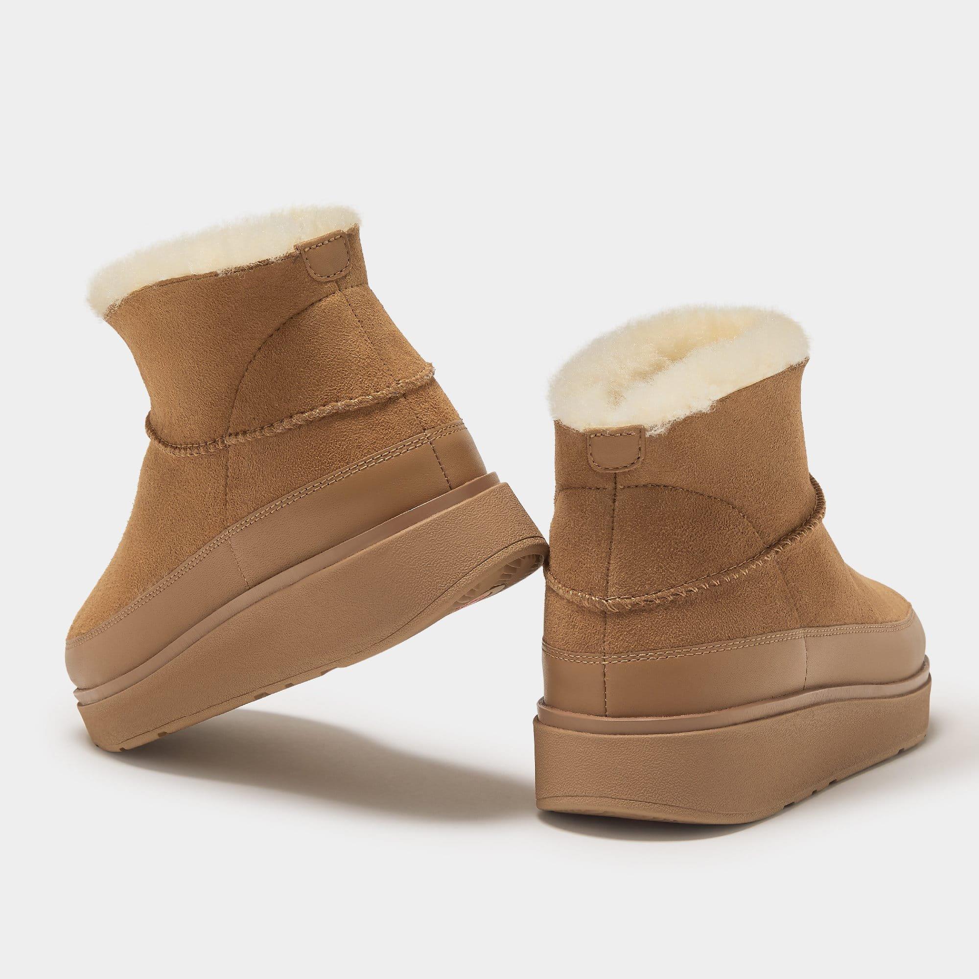Tan - Fitflop - Gen-FF Ultra Mini Double Faced Shearling Boots - 5