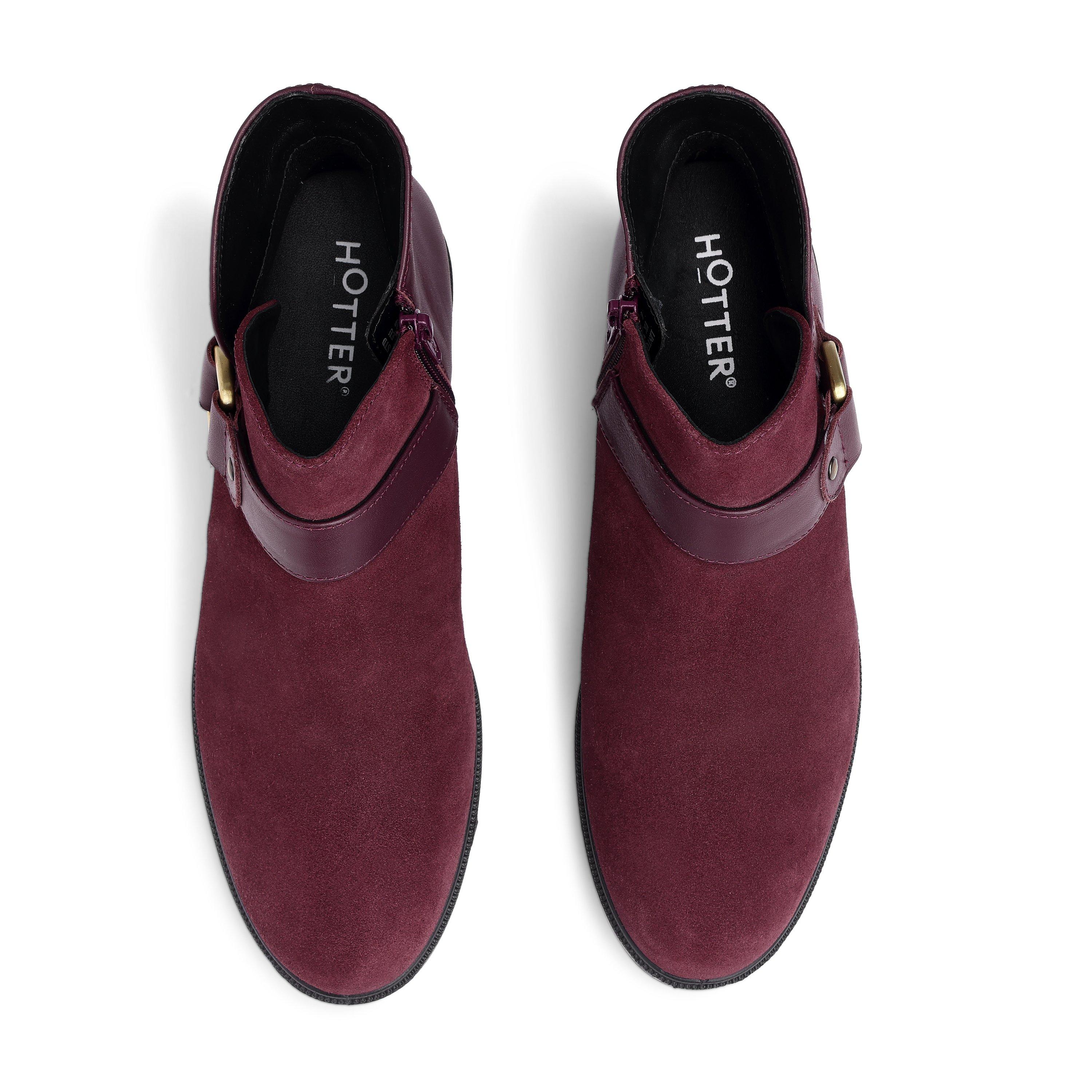 Dark Cherry - Hotter - Linton Wide Fit Ankle Boots - 3