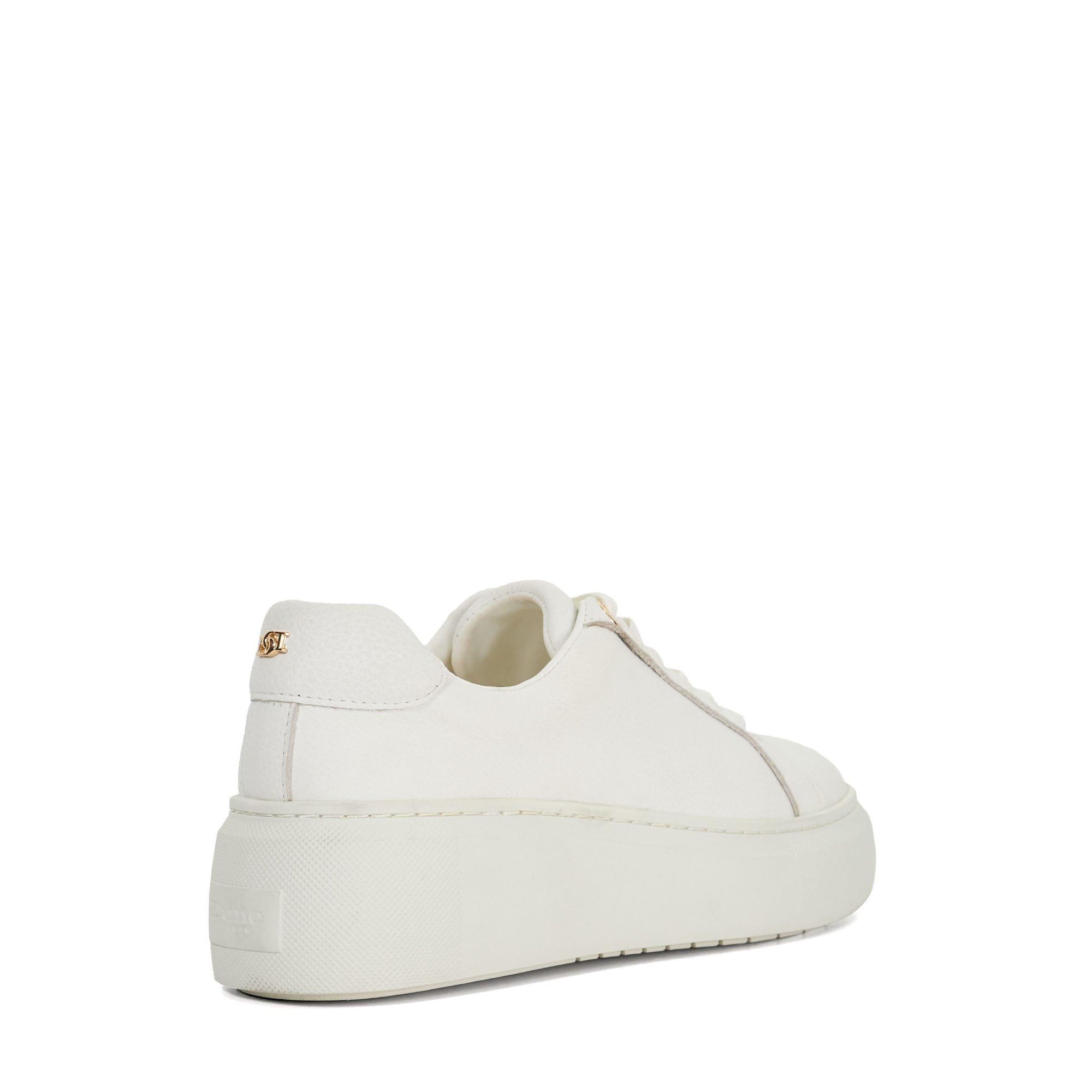 White - Dune London - Estrids Lace Up Branded Chunky Cupsole Trainers - 3