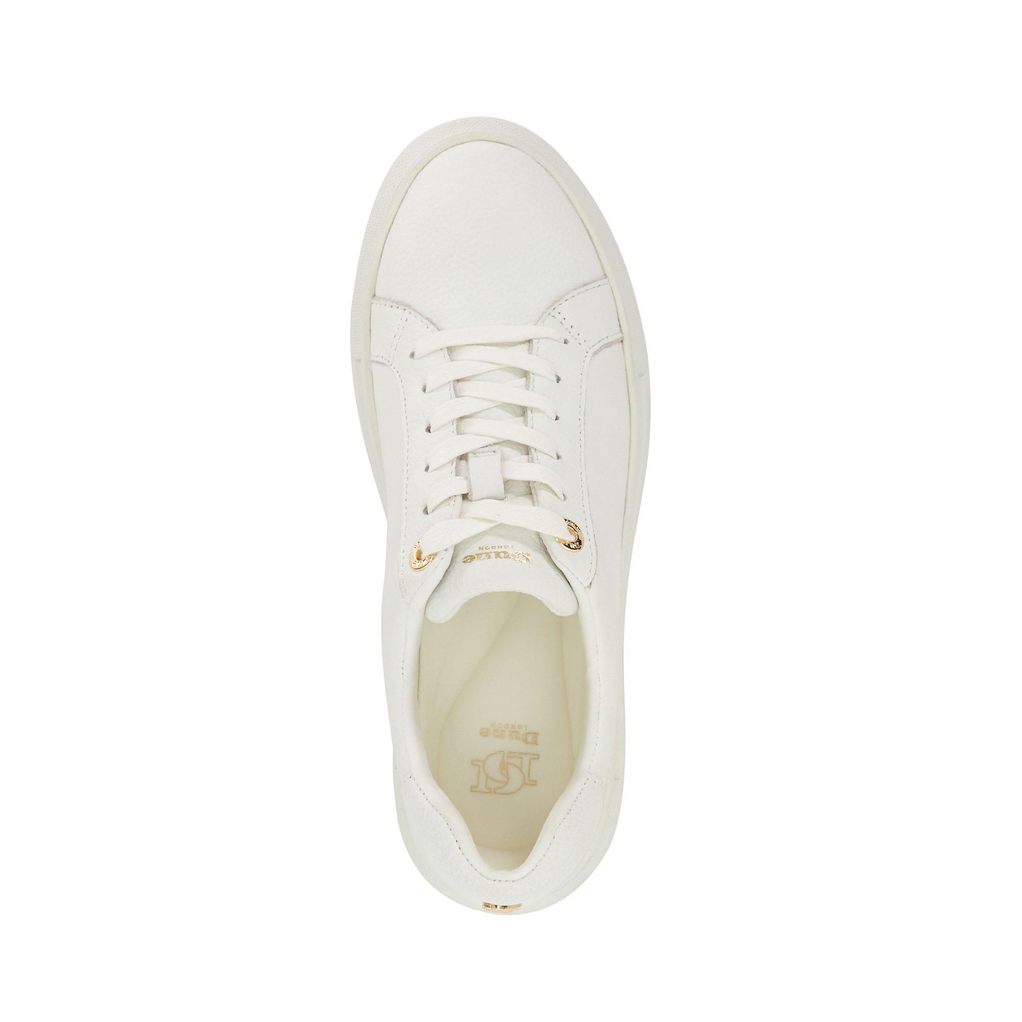 White - Dune London - Estrids Lace Up Branded Chunky Cupsole Trainers - 4