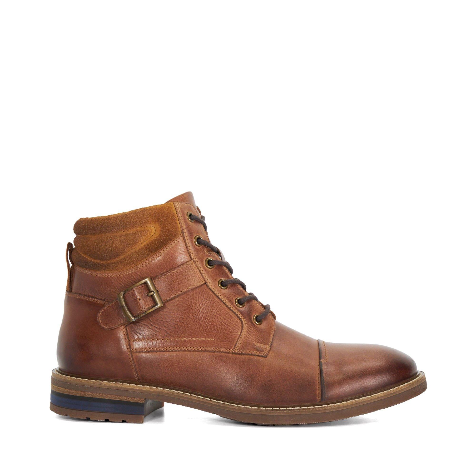 Tan - Dune London - Castiel Leather Worker Boots - 1