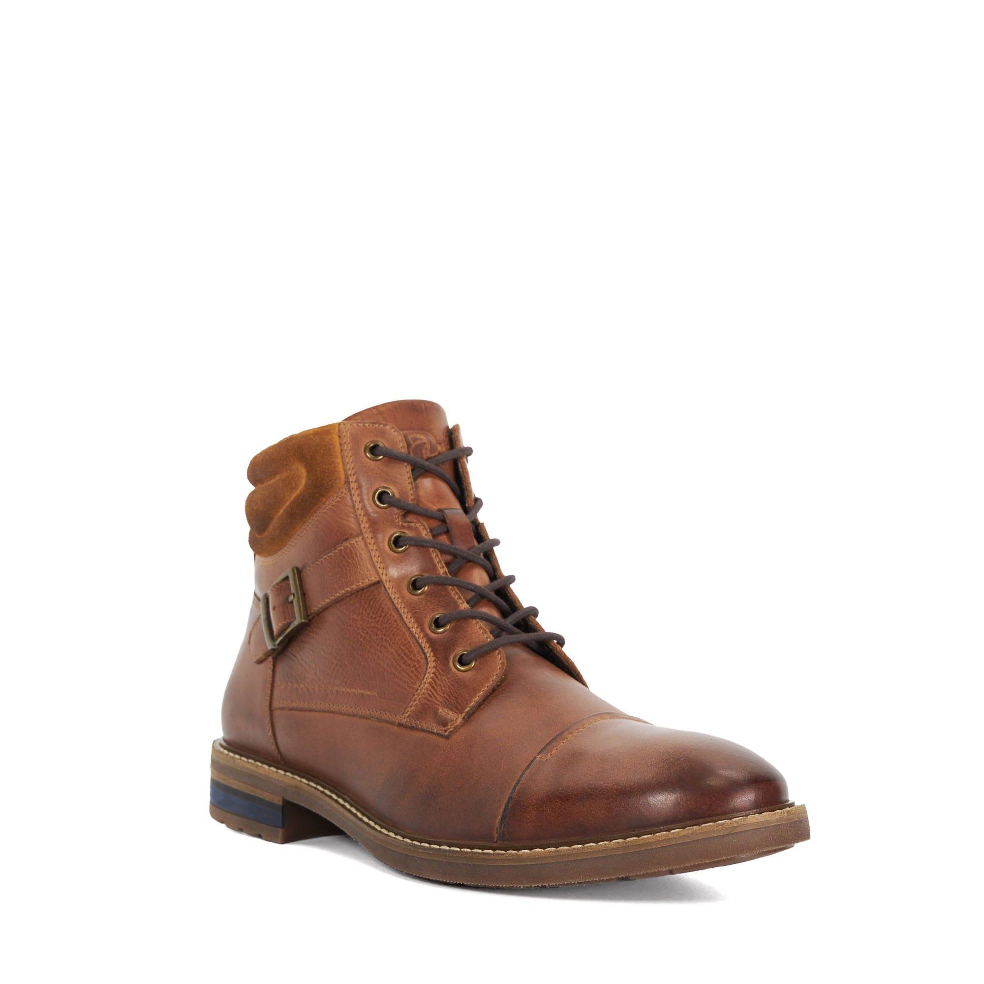Tan - Dune London - Castiel Leather Worker Boots - 2