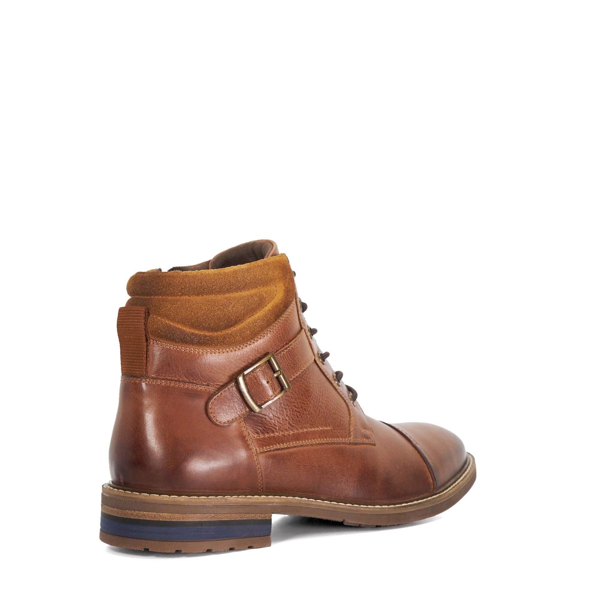 Tan - Dune London - Castiel Leather Worker Boots - 3