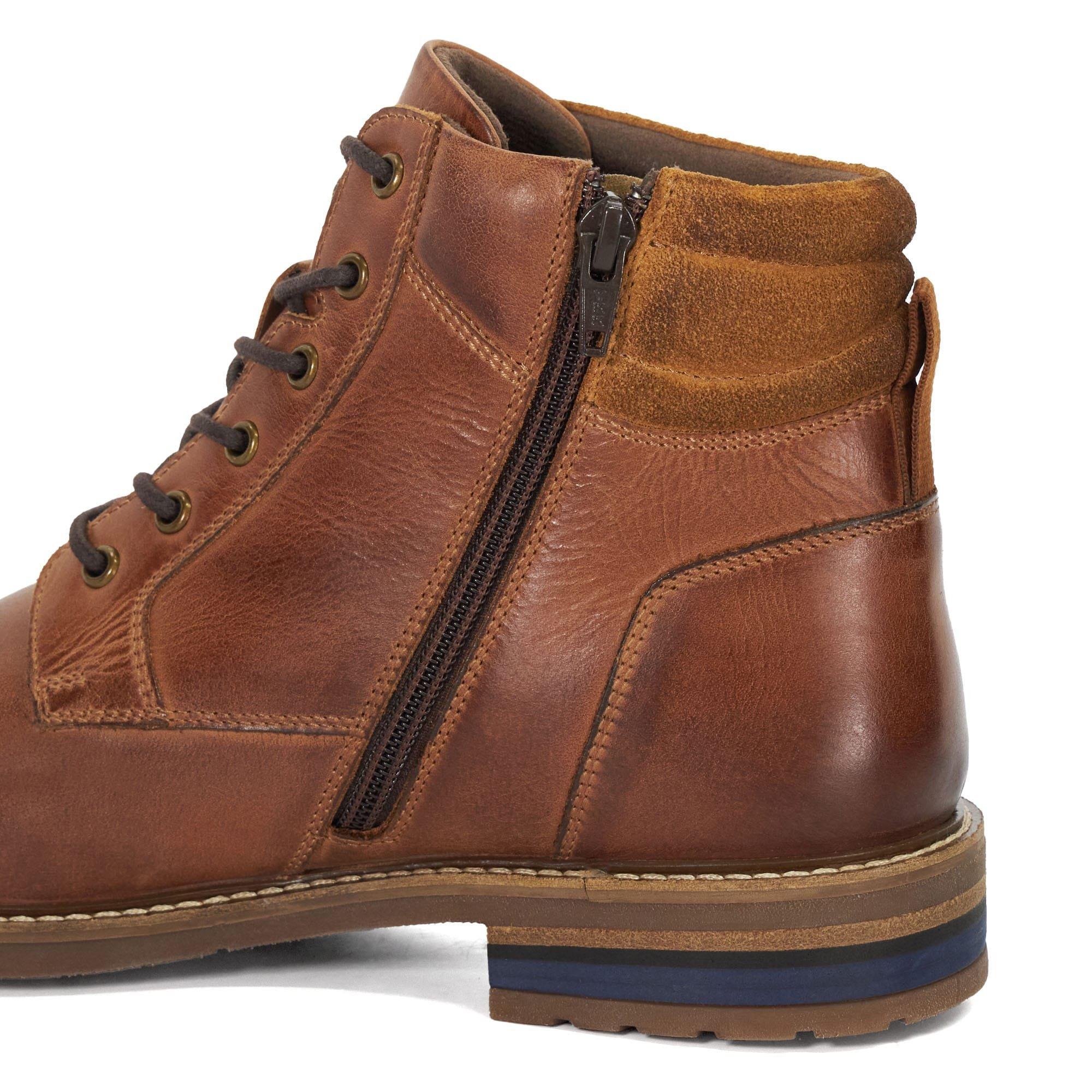 Tan - Dune London - Castiel Leather Worker Boots - 5