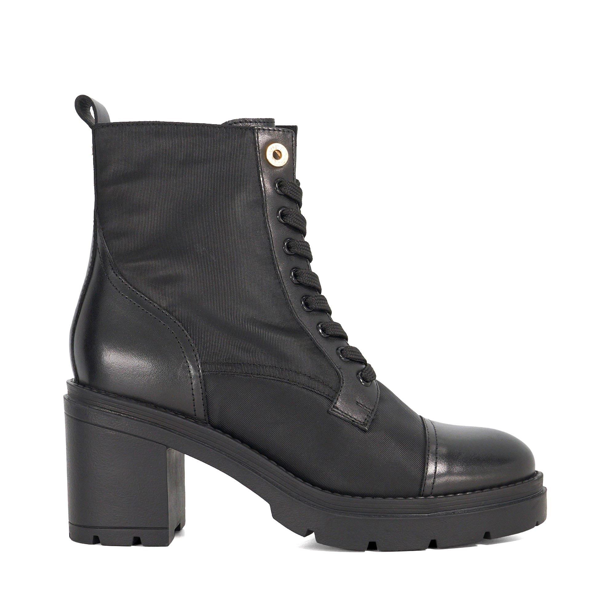 Black - Dune London - Plotting Block Heel Ankle Boots - 1
