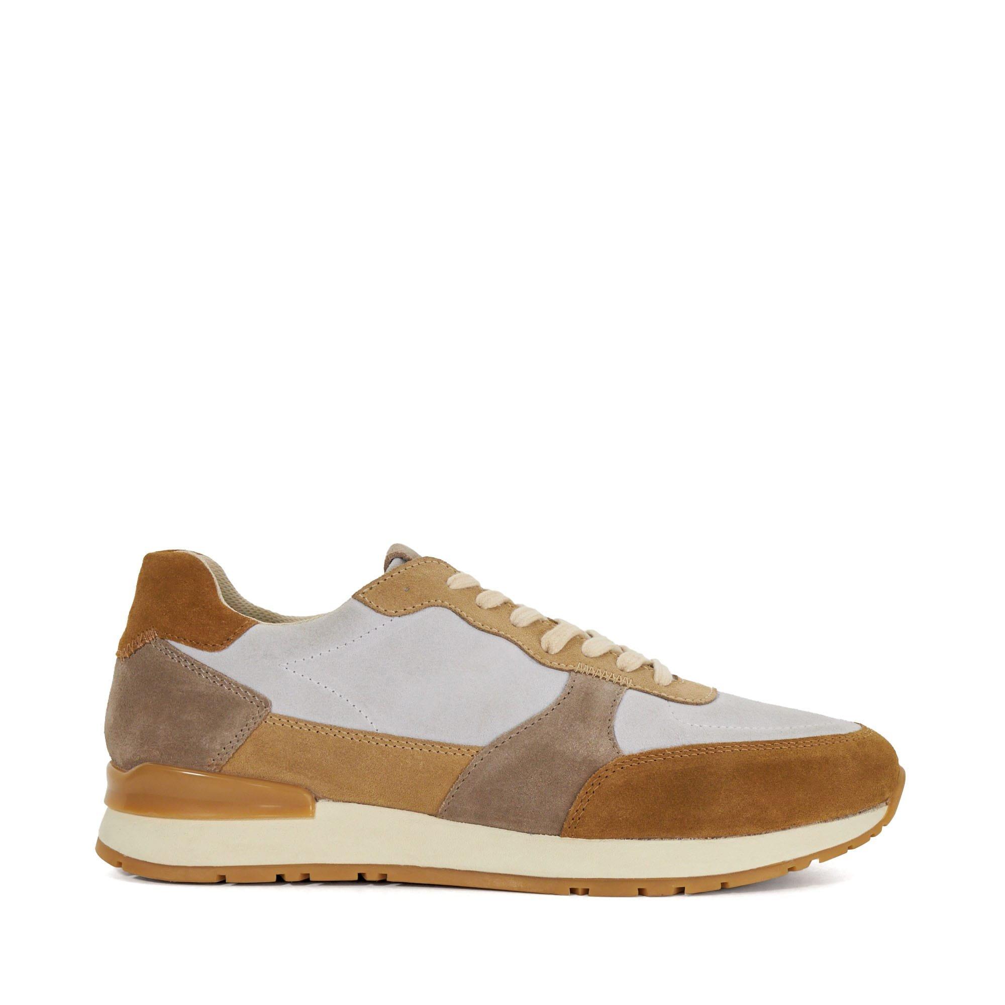Taupe - Dune London - Treaty Textured Lace Up Trainers - 1