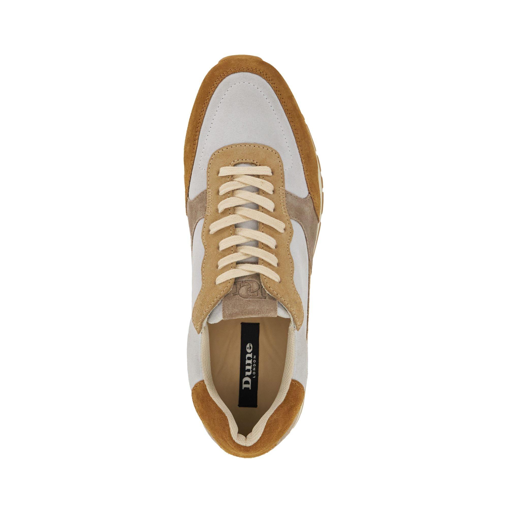 Taupe - Dune London - Treaty Textured Lace Up Trainers - 4