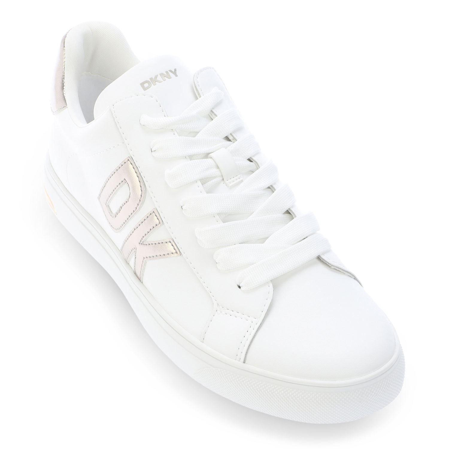 White - DKNY - Abeni Lace Up Trainers - 3