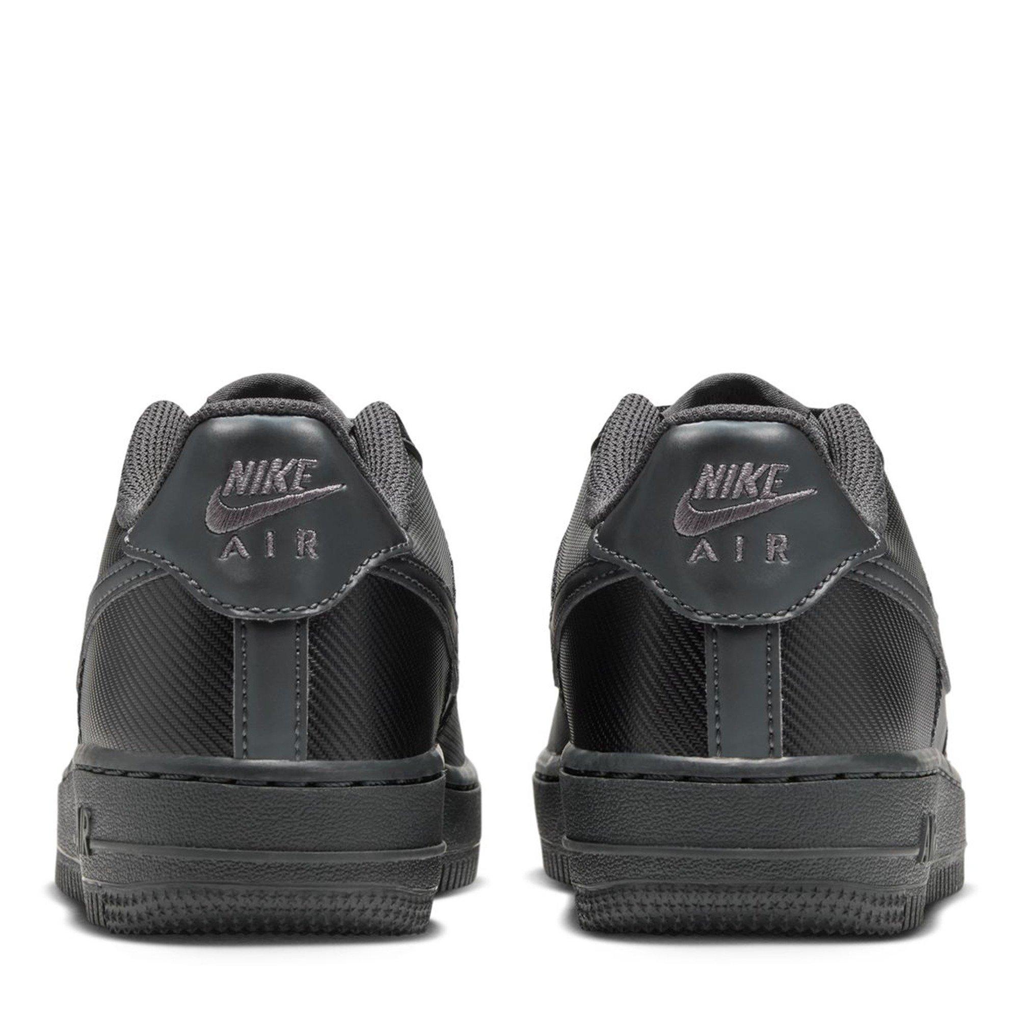 Black/Anthrac - Nike - Kids' Air Force 1 LV8 Carbon Leather Runners - 4