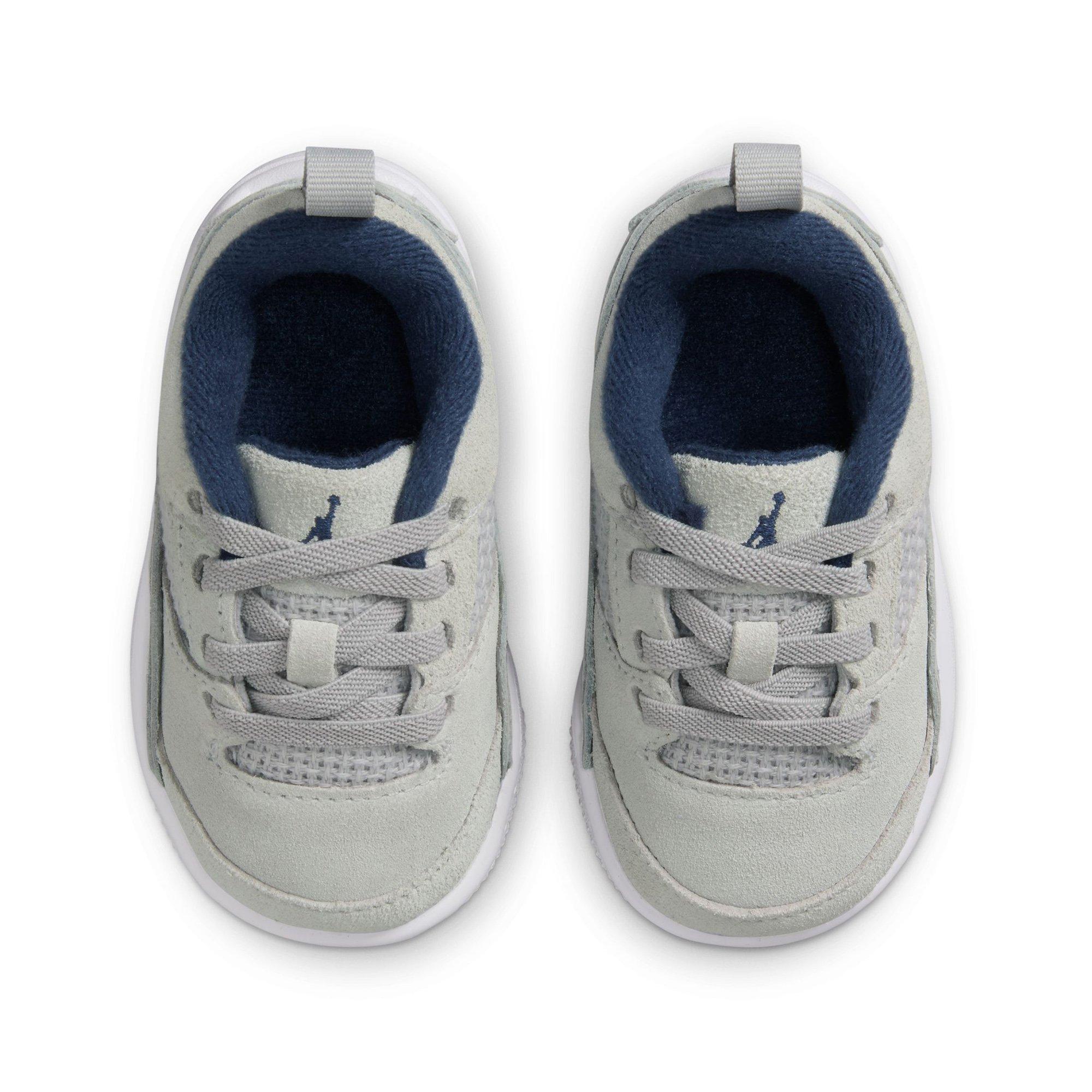 Grey/Blue - Air Jordan - Kids' Flight Court Basketball Trainers - 4