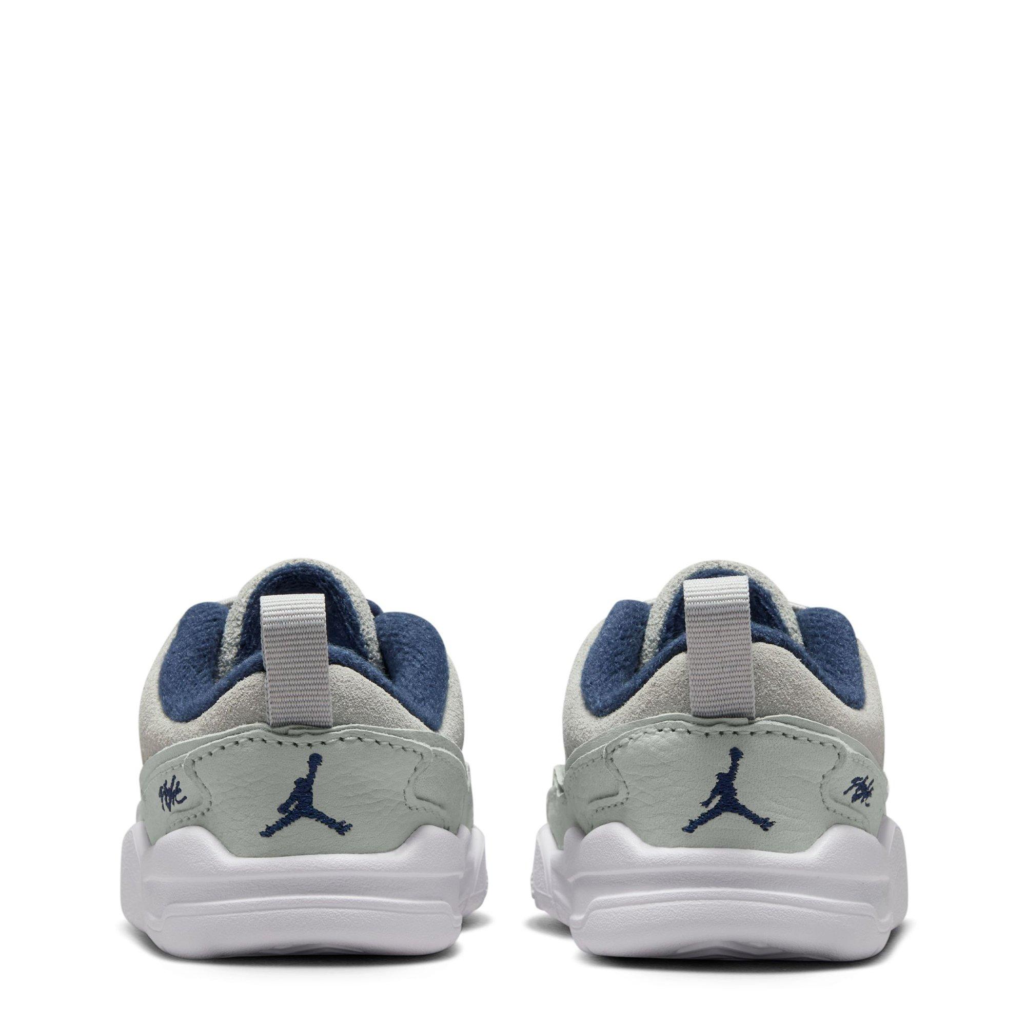 Grey/Blue - Air Jordan - Kids' Flight Court Basketball Trainers - 6