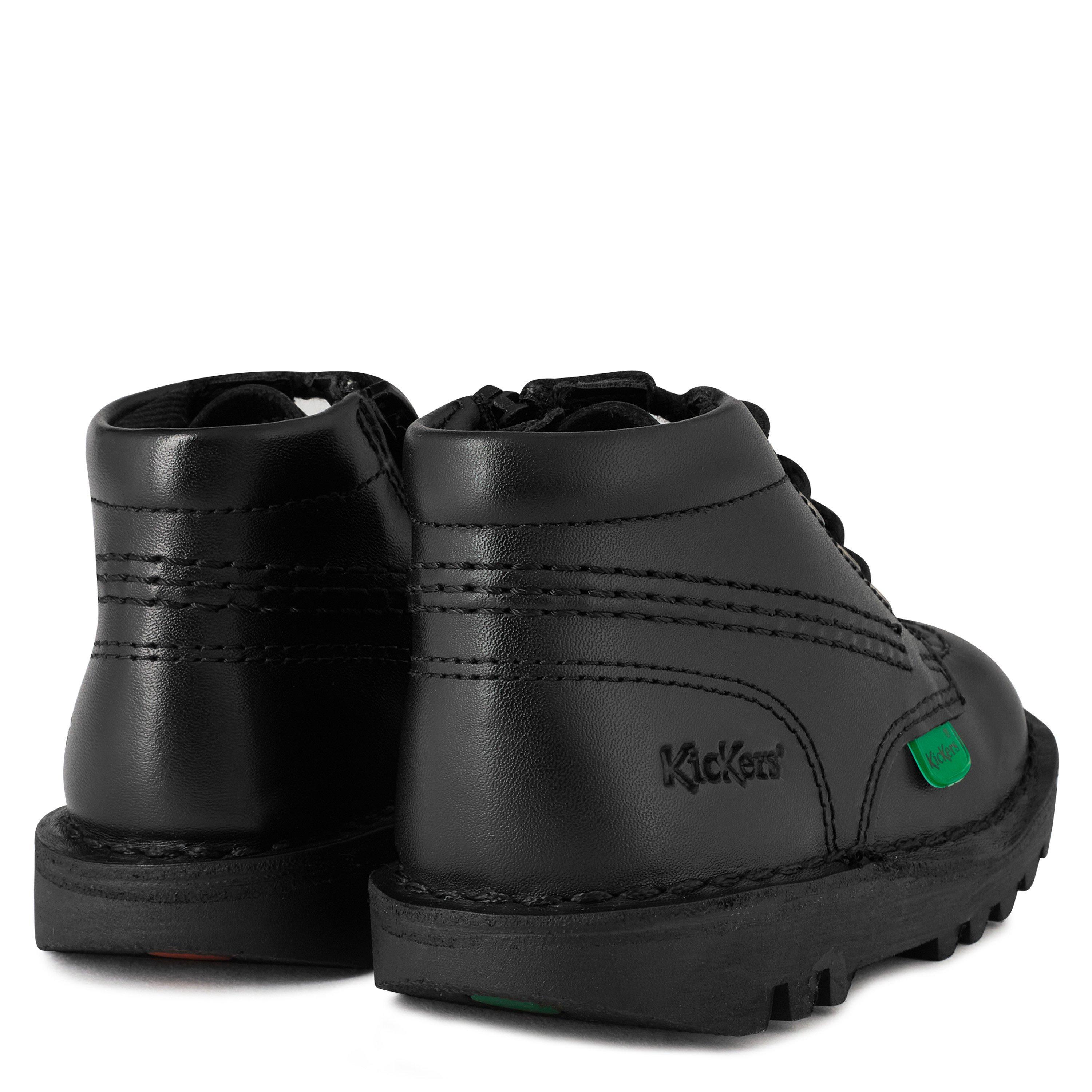 Black leather - Kickers - Kickers Infants Hi Boots - 4