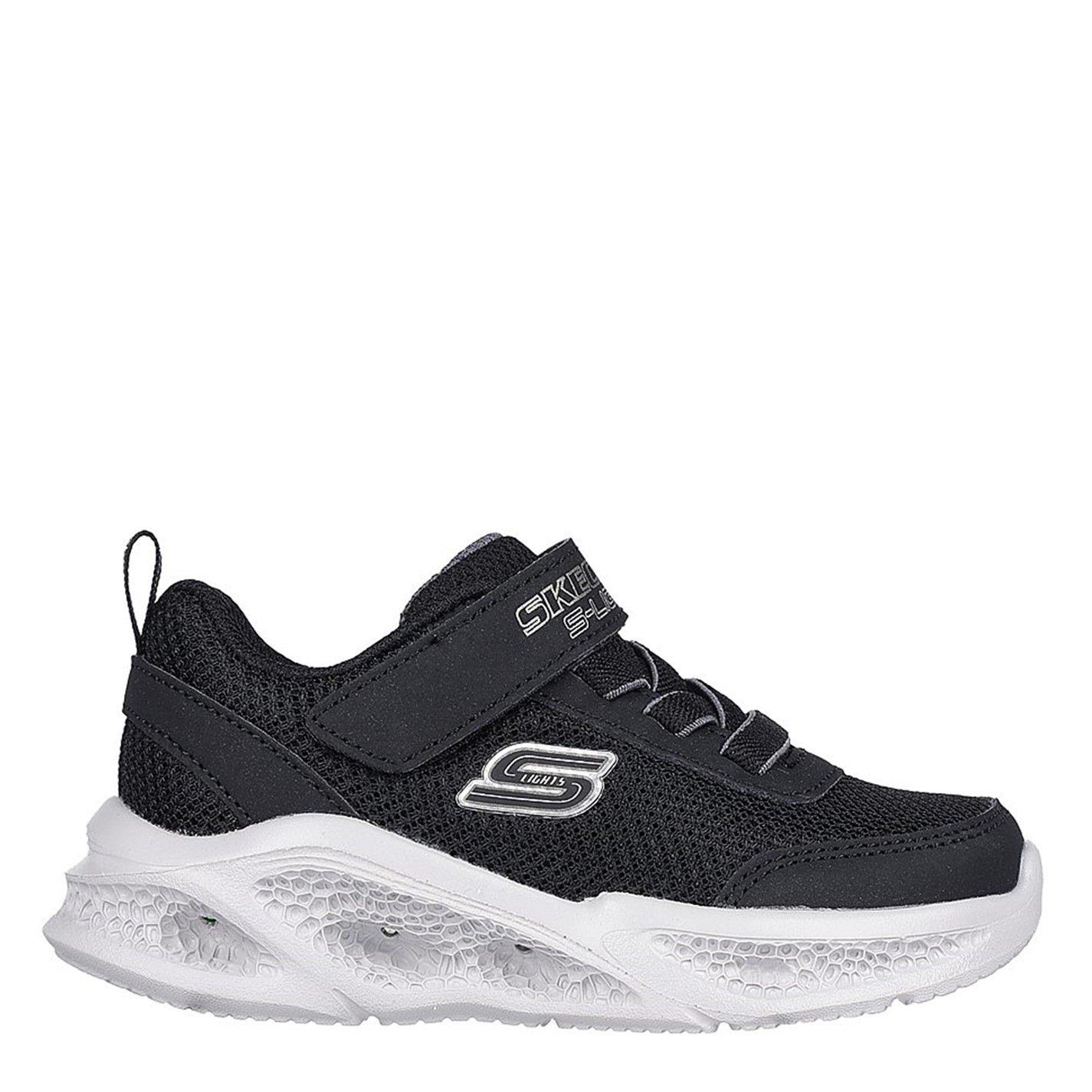 Negro/Gris - Skechers - Kids Meteor Leather Light Up Trainers - 1